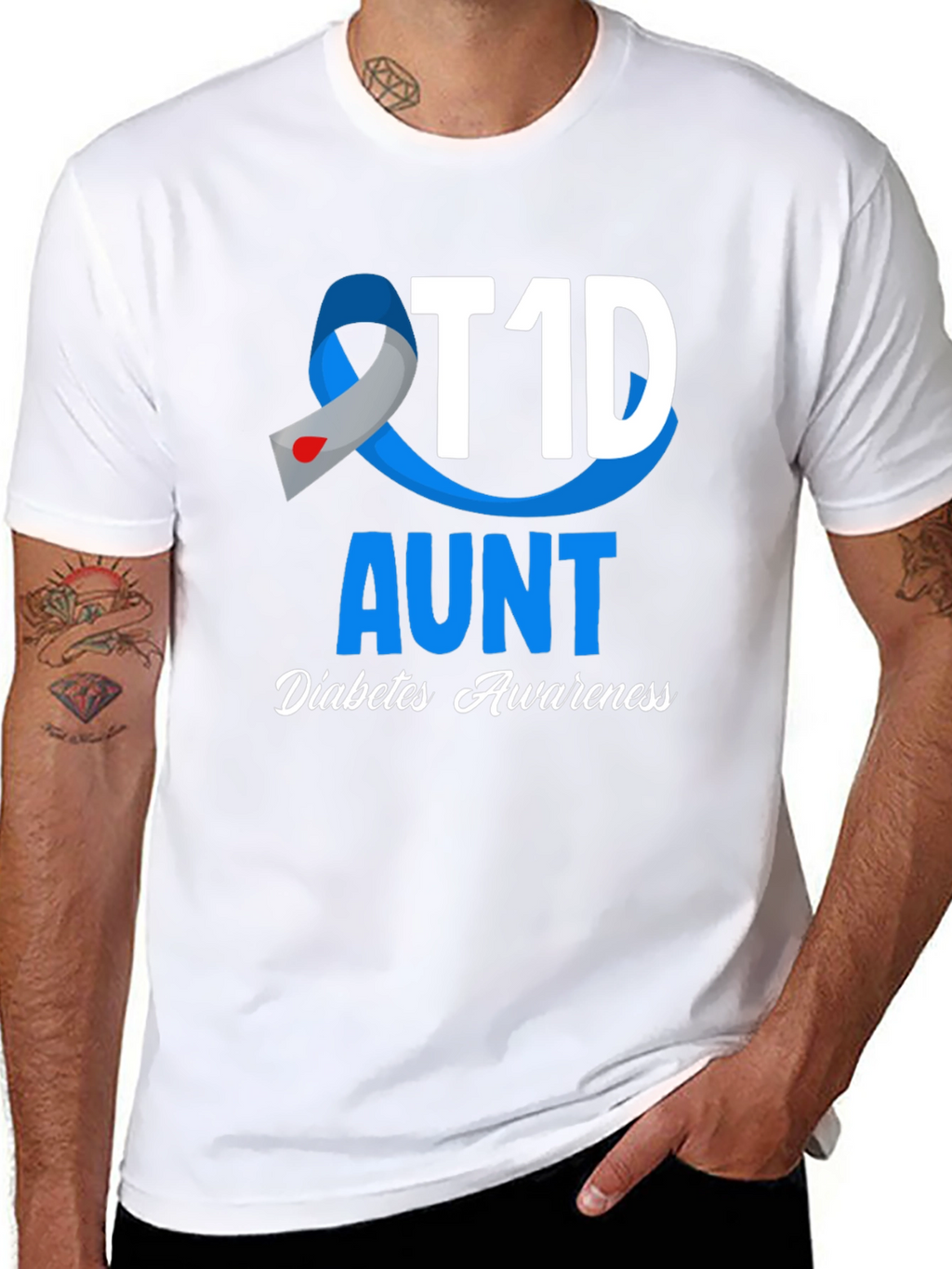 T1D Aunt Diabetes Awareness T-Shirt