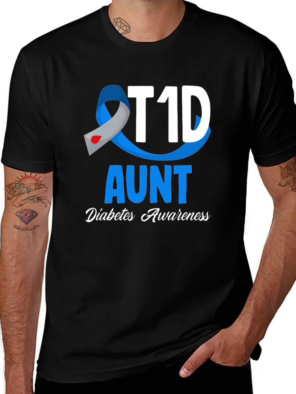 T1D Aunt Diabetes Awareness T-Shirt