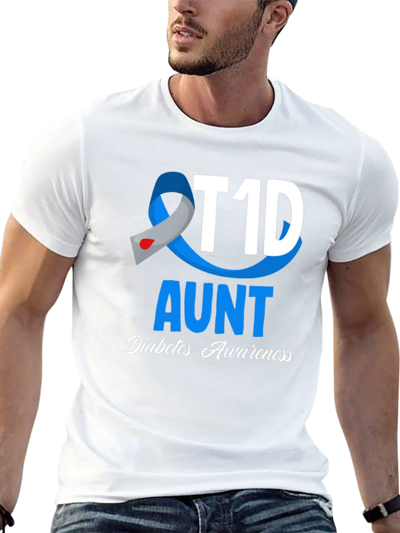 T1D Aunt Diabetes Awareness T-Shirt