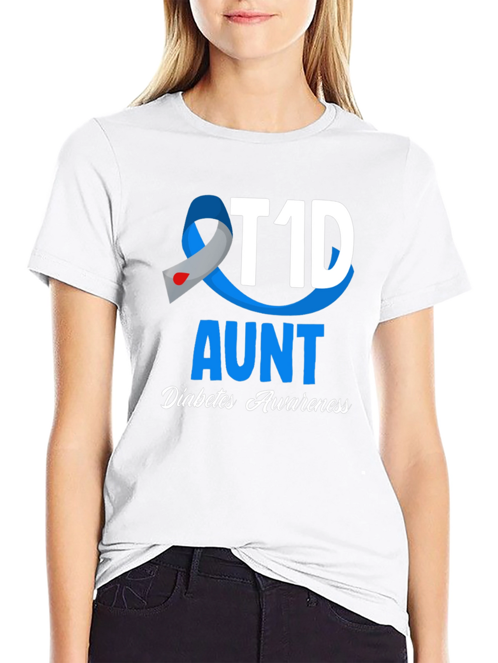 T1D Aunt Diabetes Awareness T-Shirt