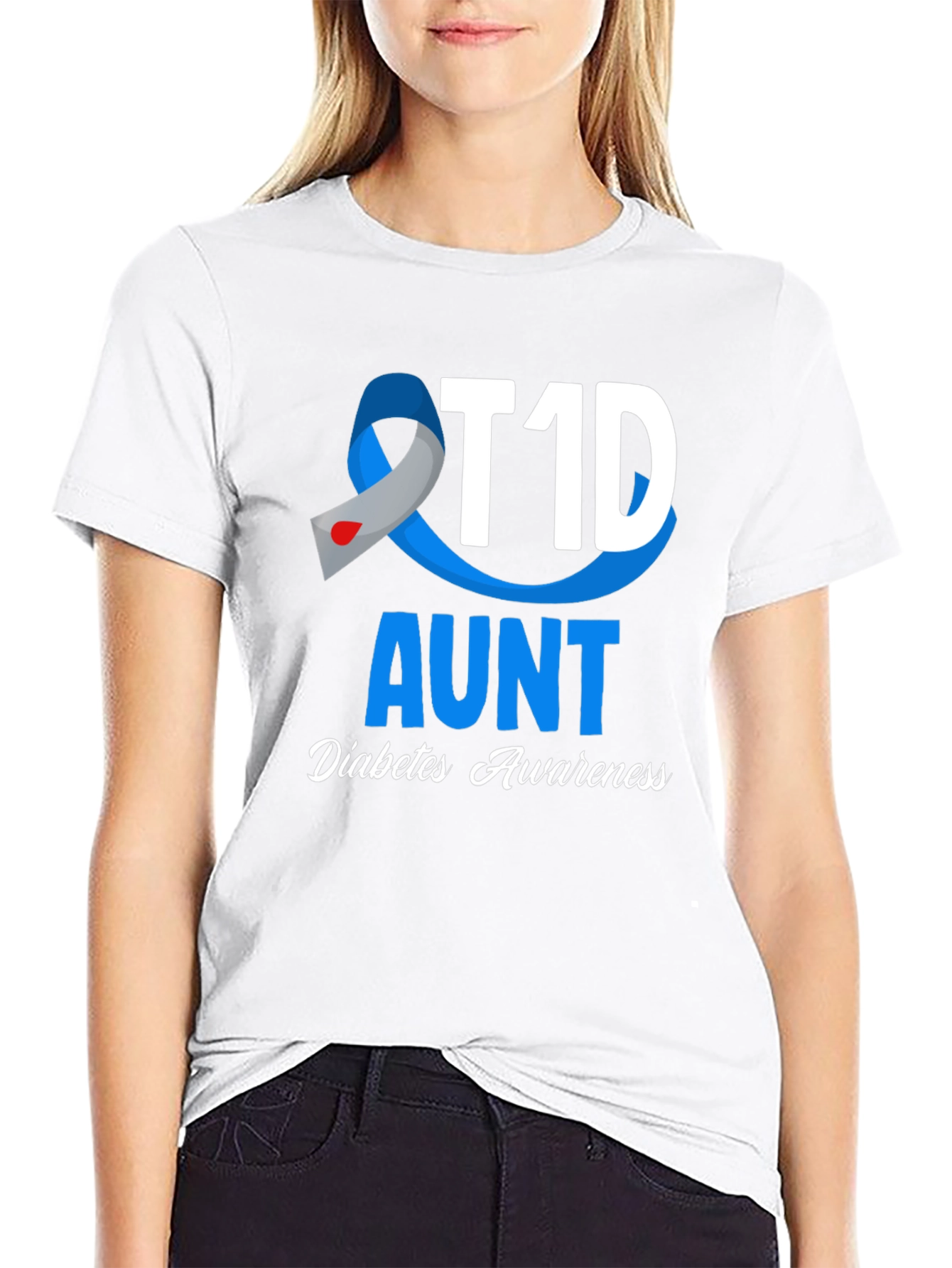 T1D Aunt Diabetes Awareness T-Shirt