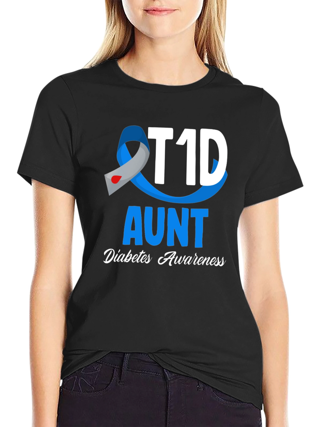 T1D Aunt Diabetes Awareness T-Shirt