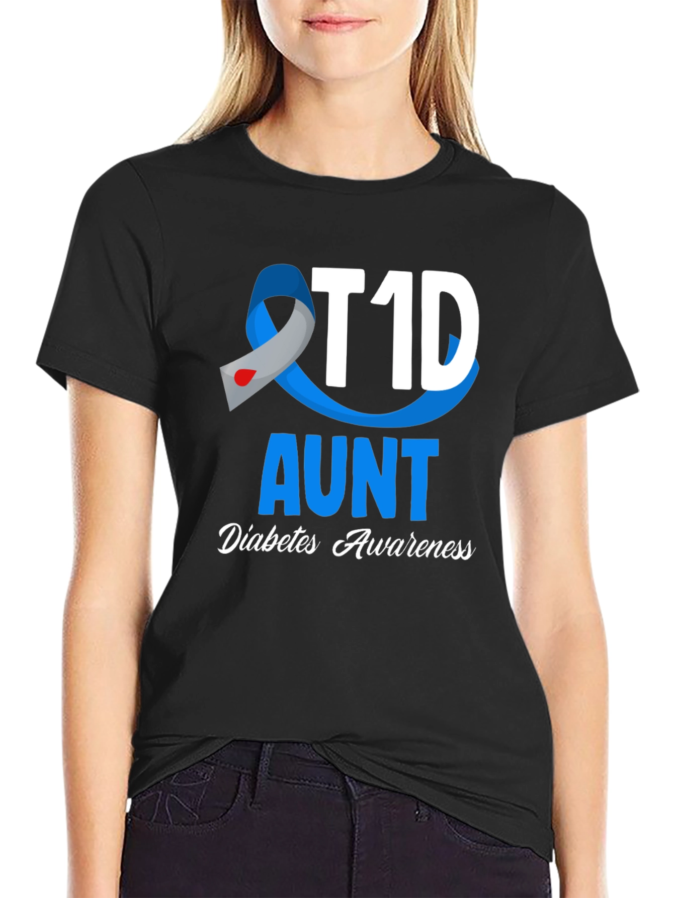 T1D Aunt Diabetes Awareness T-Shirt