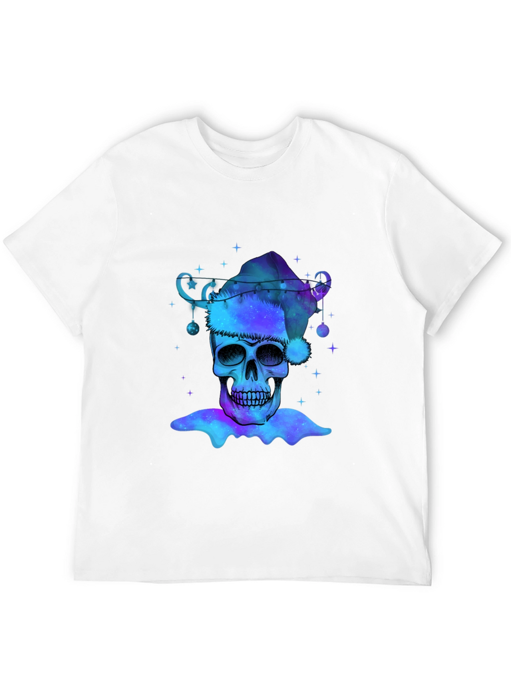 Galaxy Skull Santa Hat Graphic Tee