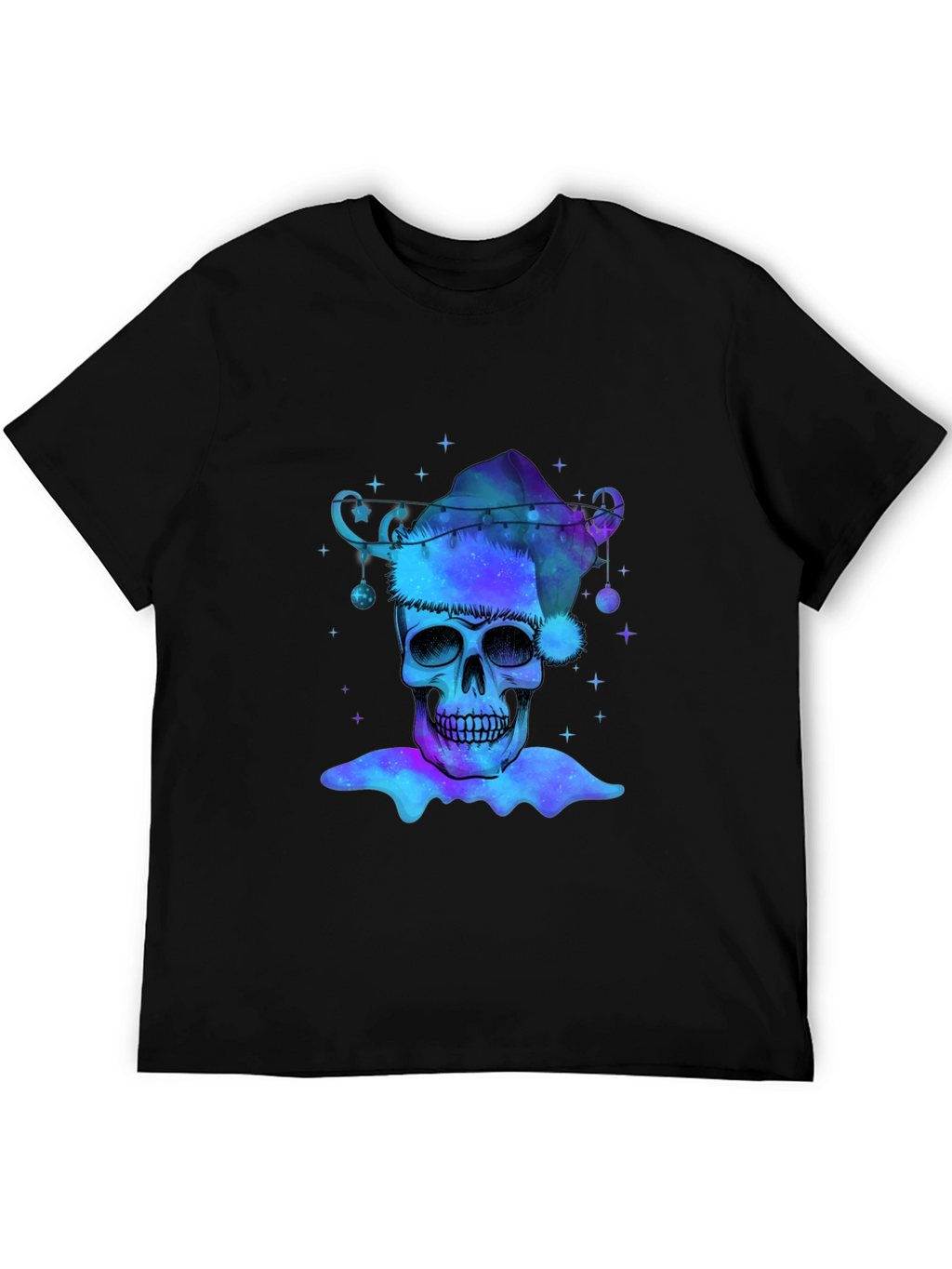 Galaxy Skull Santa Hat Graphic Tee