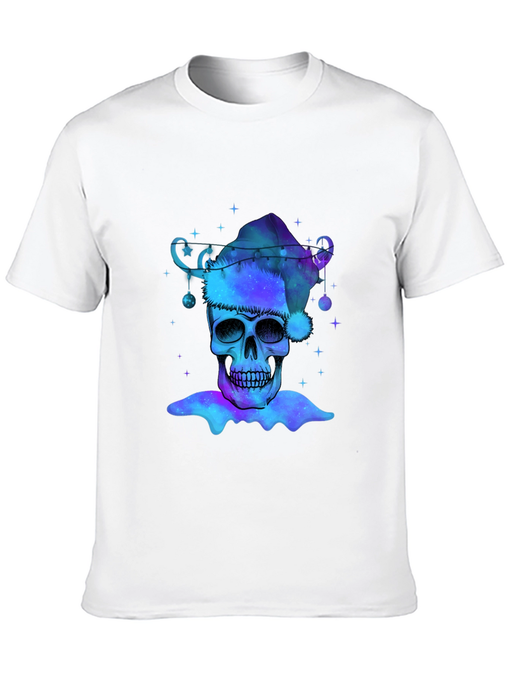 Galaxy Skull Santa Hat Graphic Tee