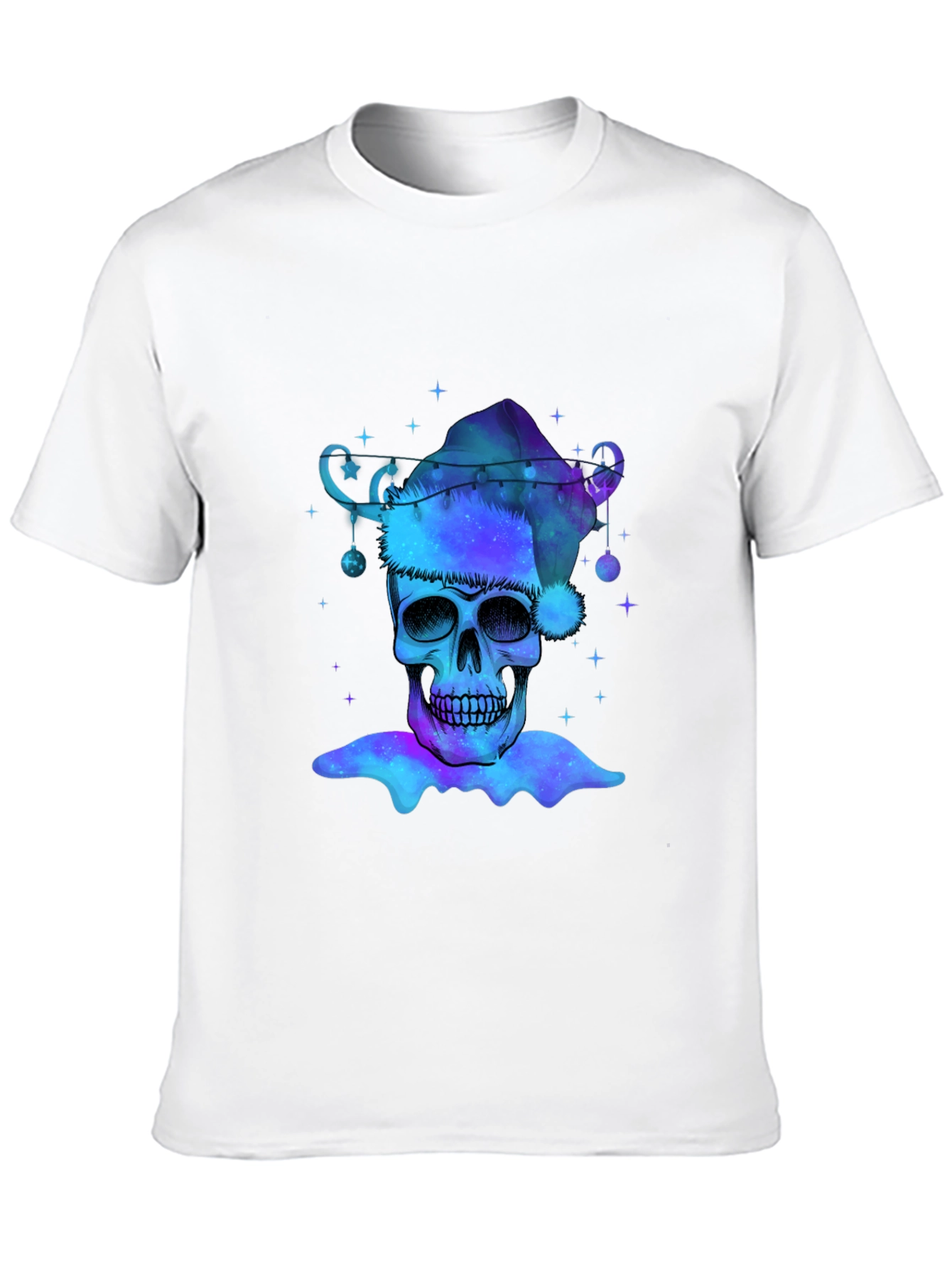 Galaxy Skull Santa Hat Graphic Tee