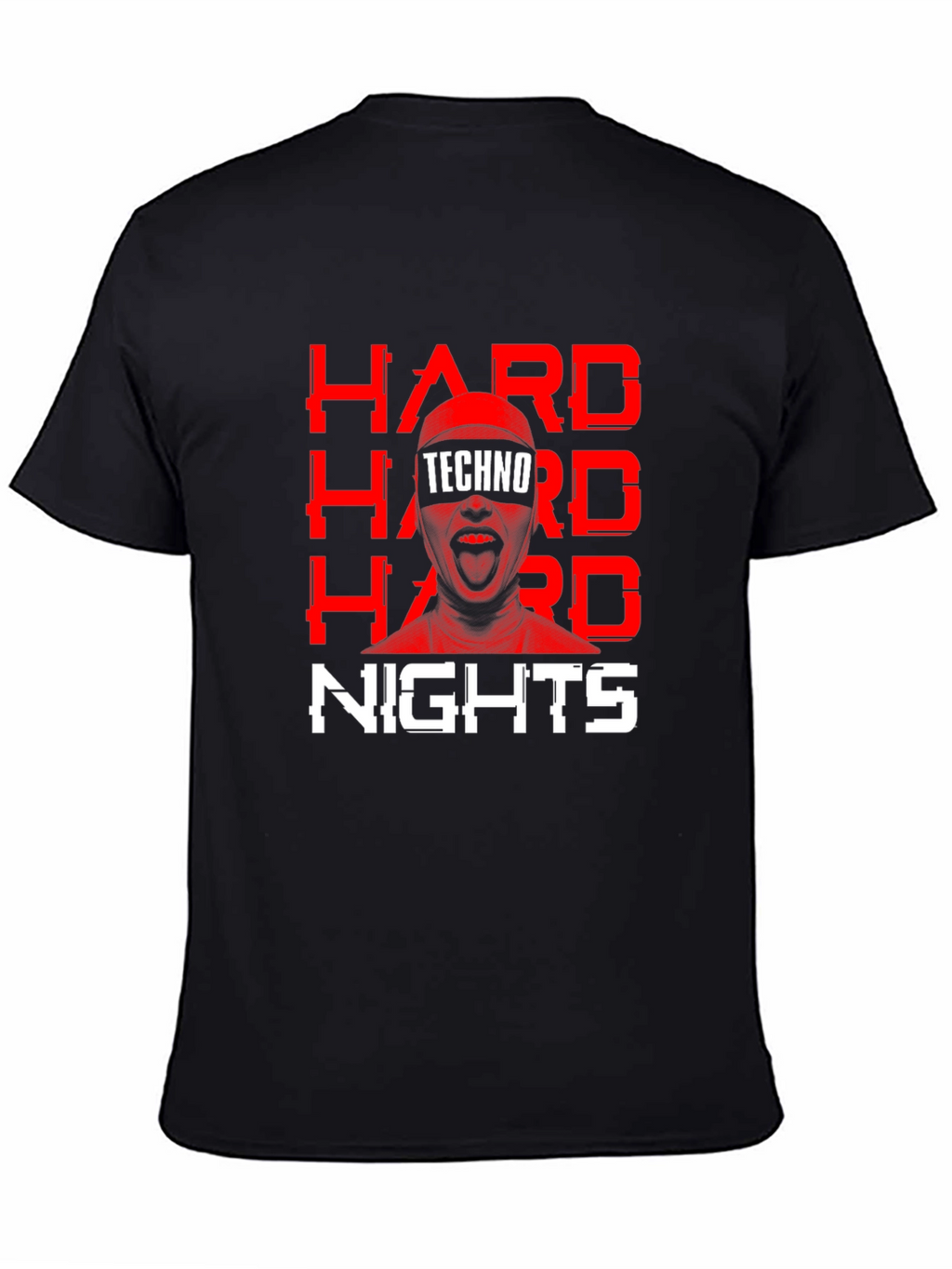 Hard Nights Techno Graphic Tee - Black Cotton T-Shirt