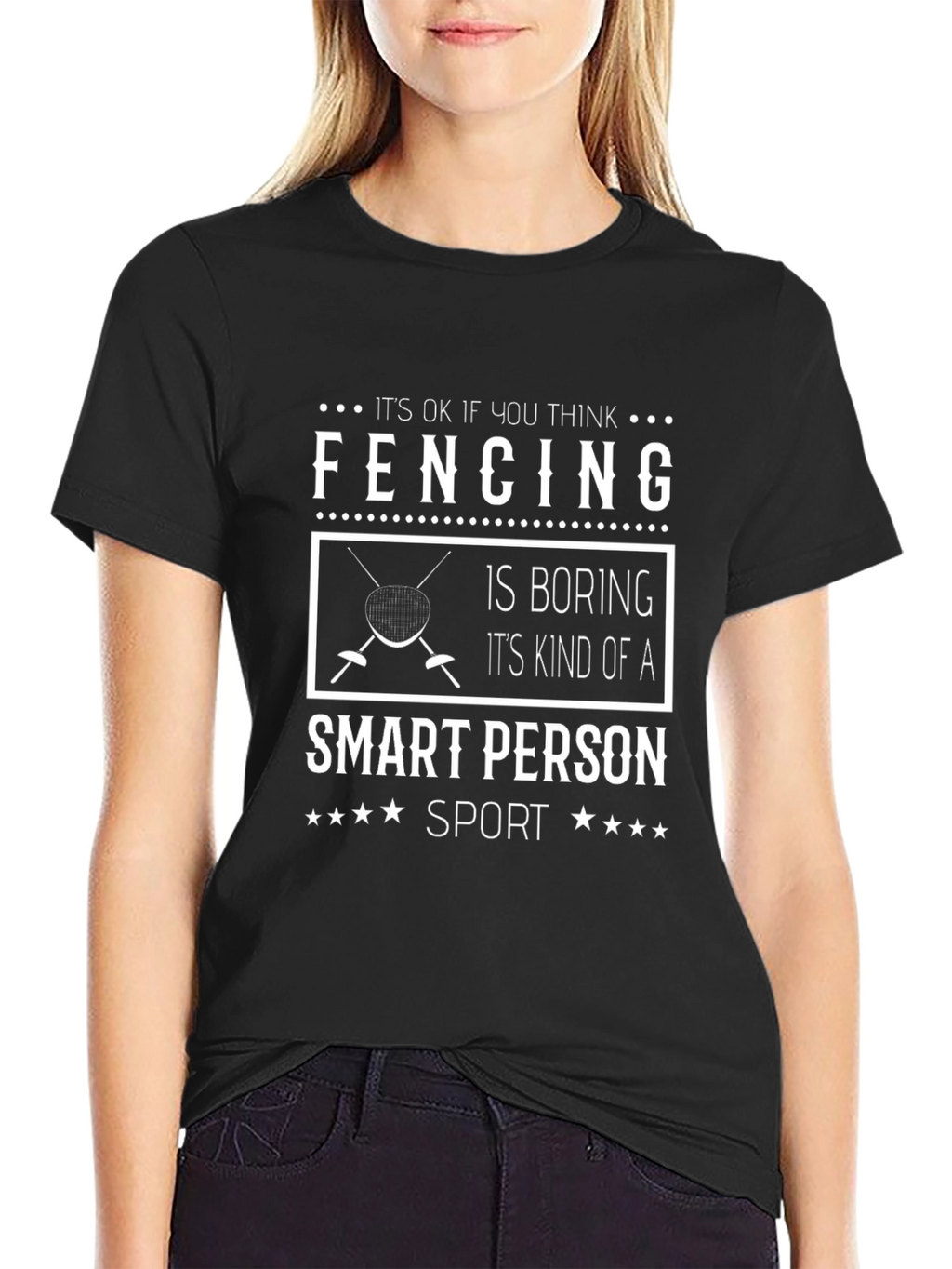 Fencing Smart Person Sport T-Shirt - Black