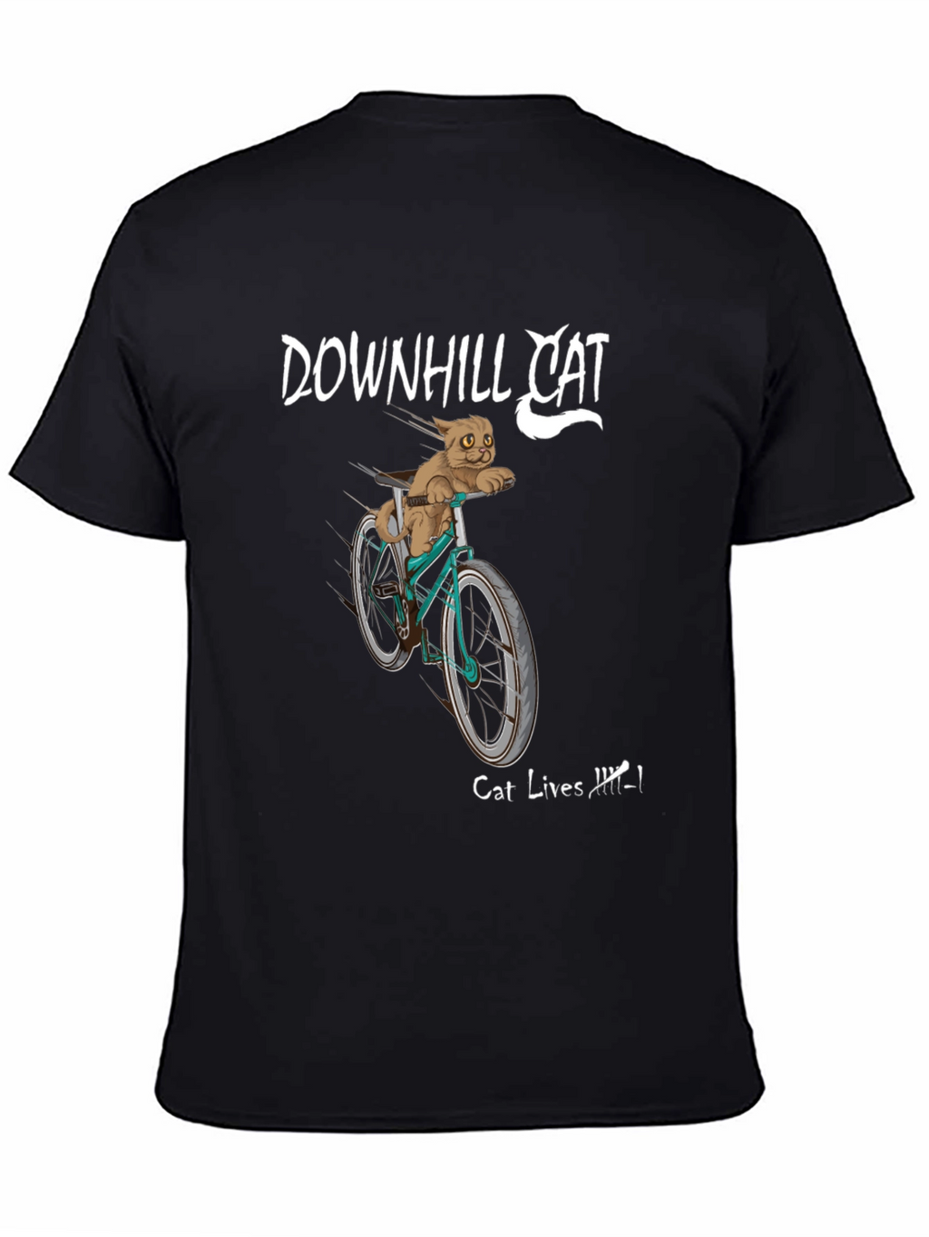 Downhill Cat Graphic T-Shirt