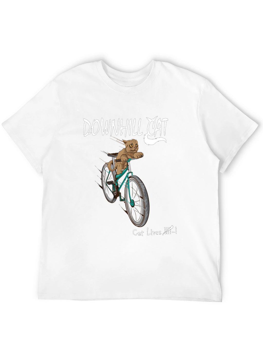 Downhill Cat Graphic T-Shirt
