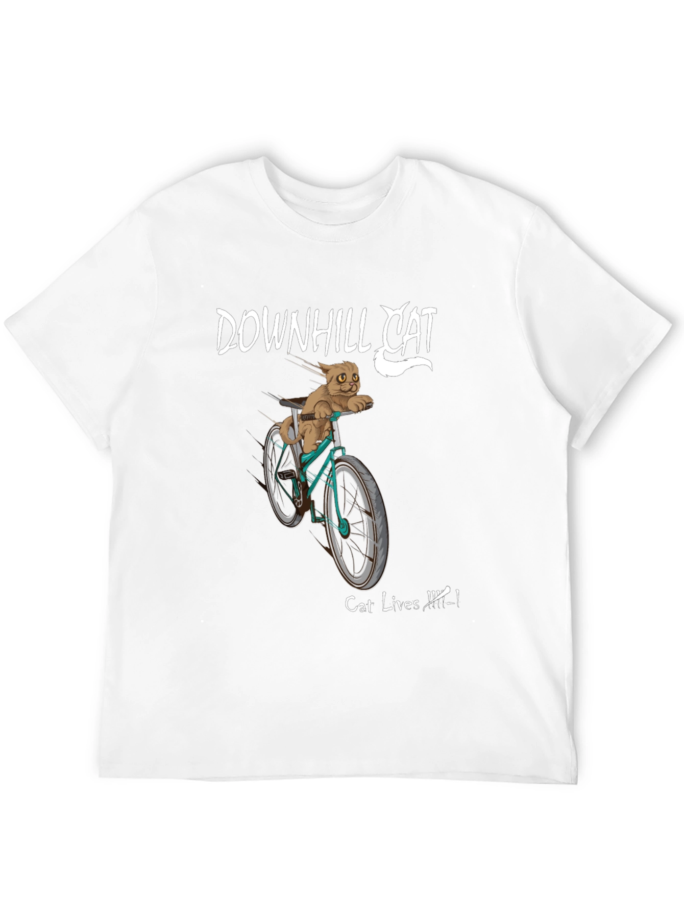 Downhill Cat Graphic T-Shirt