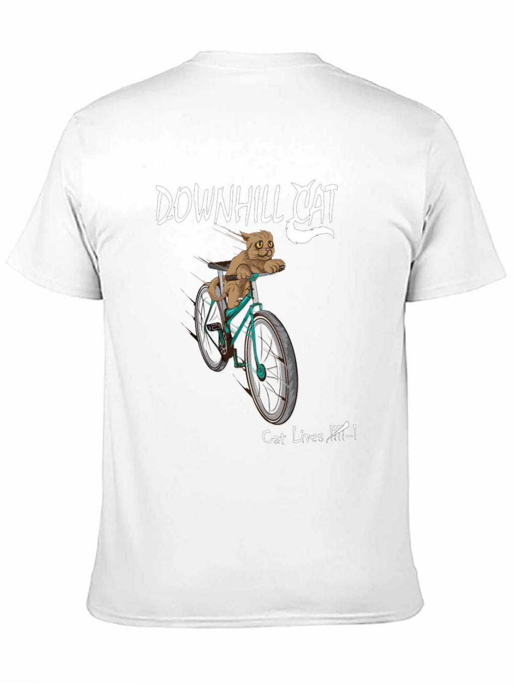 Downhill Cat Graphic T-Shirt