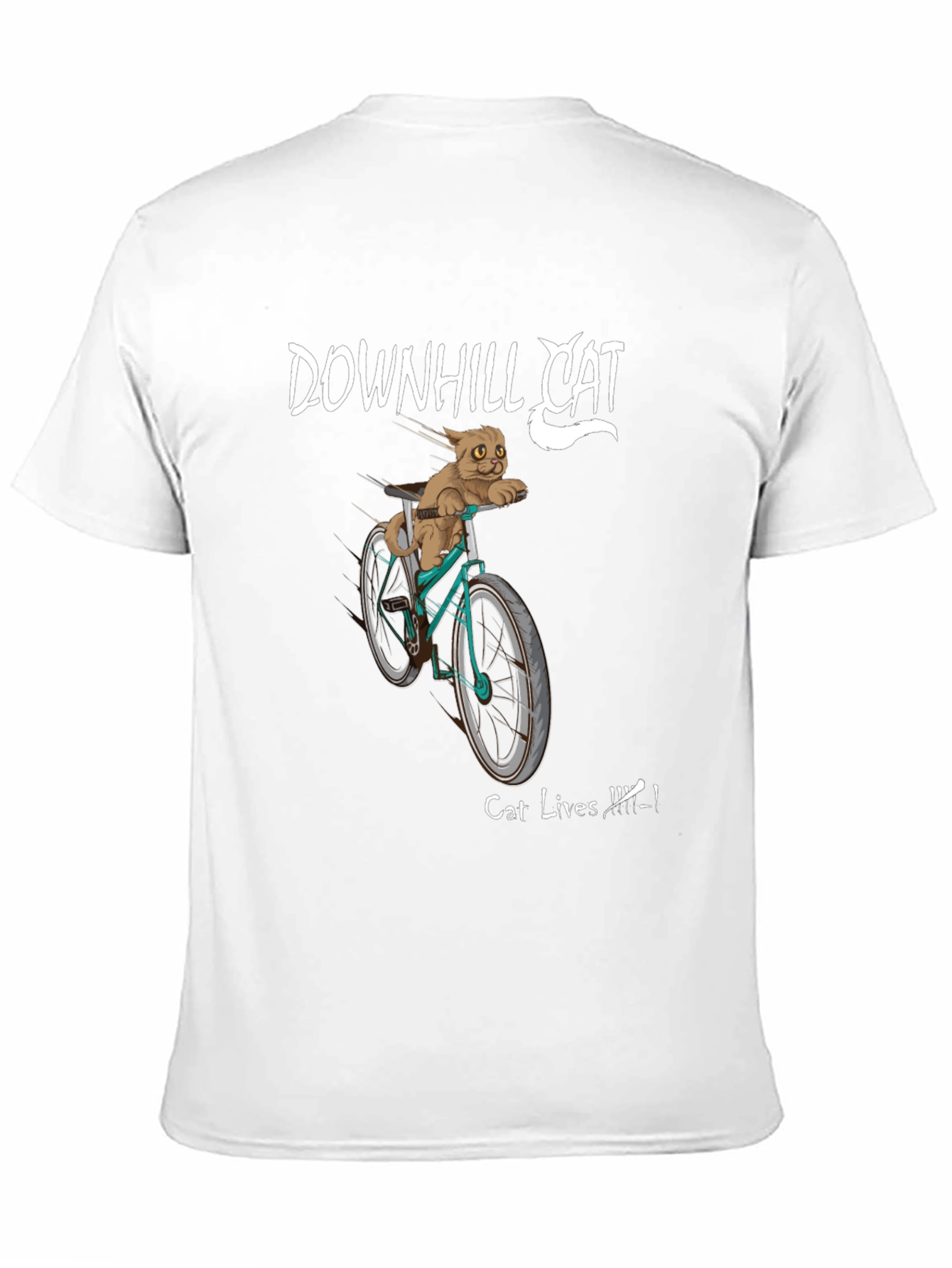 Downhill Cat Graphic T-Shirt