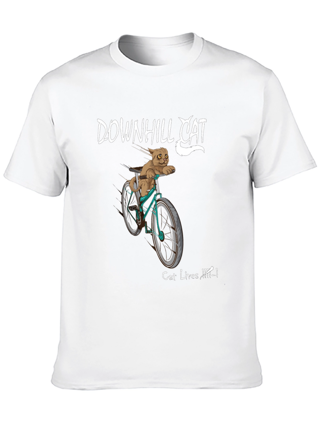 Downhill Cat Graphic T-Shirt