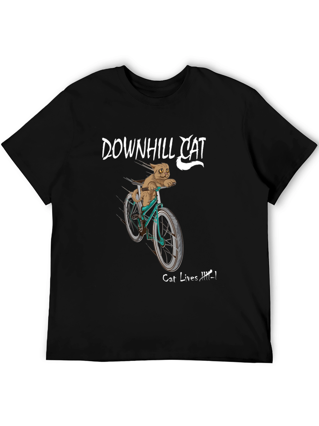 Downhill Cat Graphic T-Shirt
