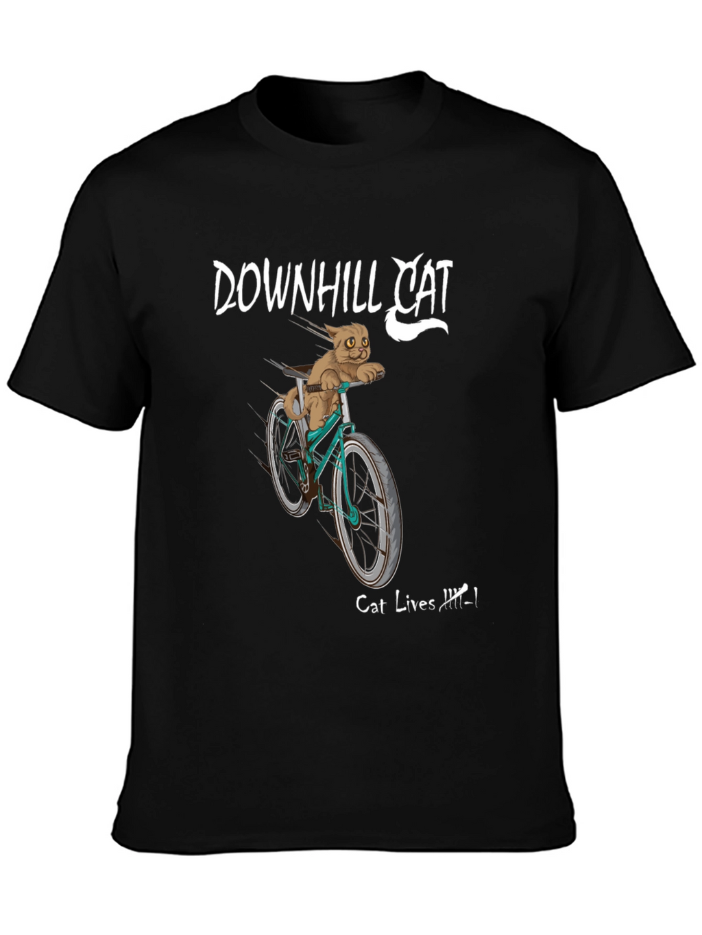 Downhill Cat Graphic T-Shirt