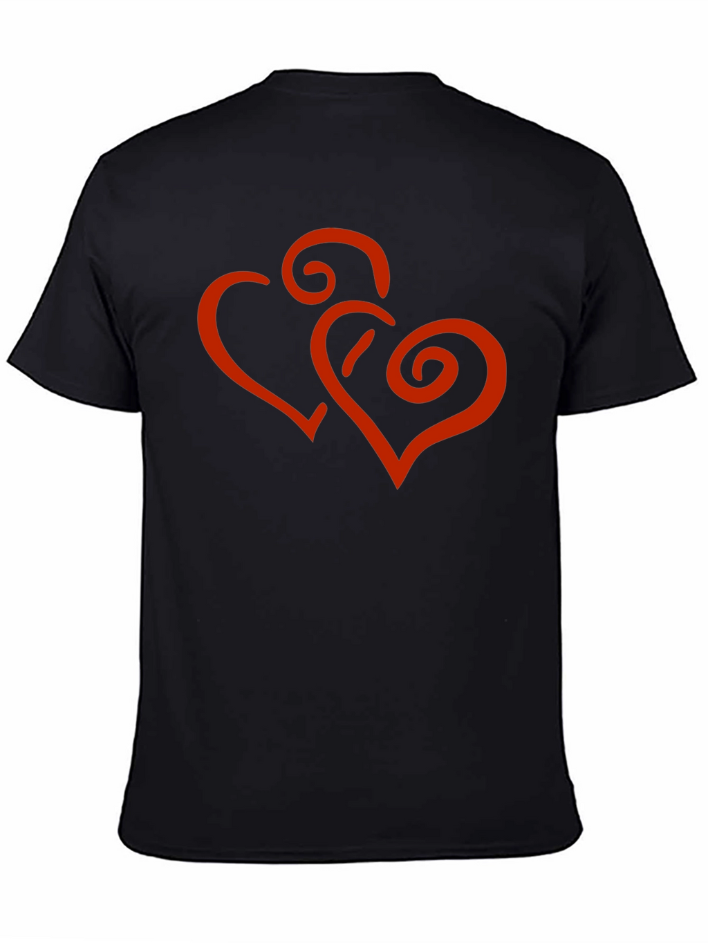 Stylish Black Tee with Red Heart Design