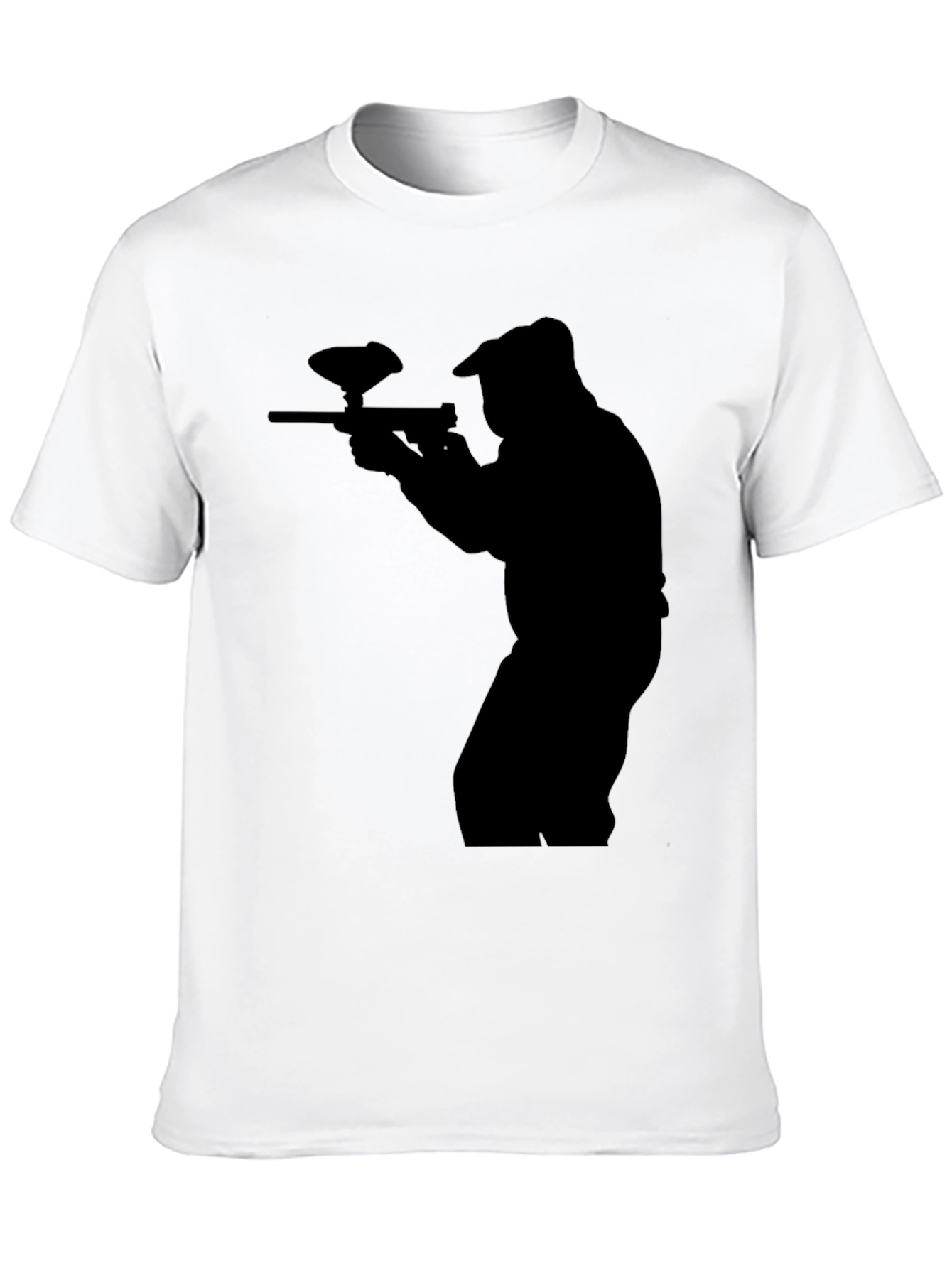 Paintball Player Silhouette Graphic T-Shirt