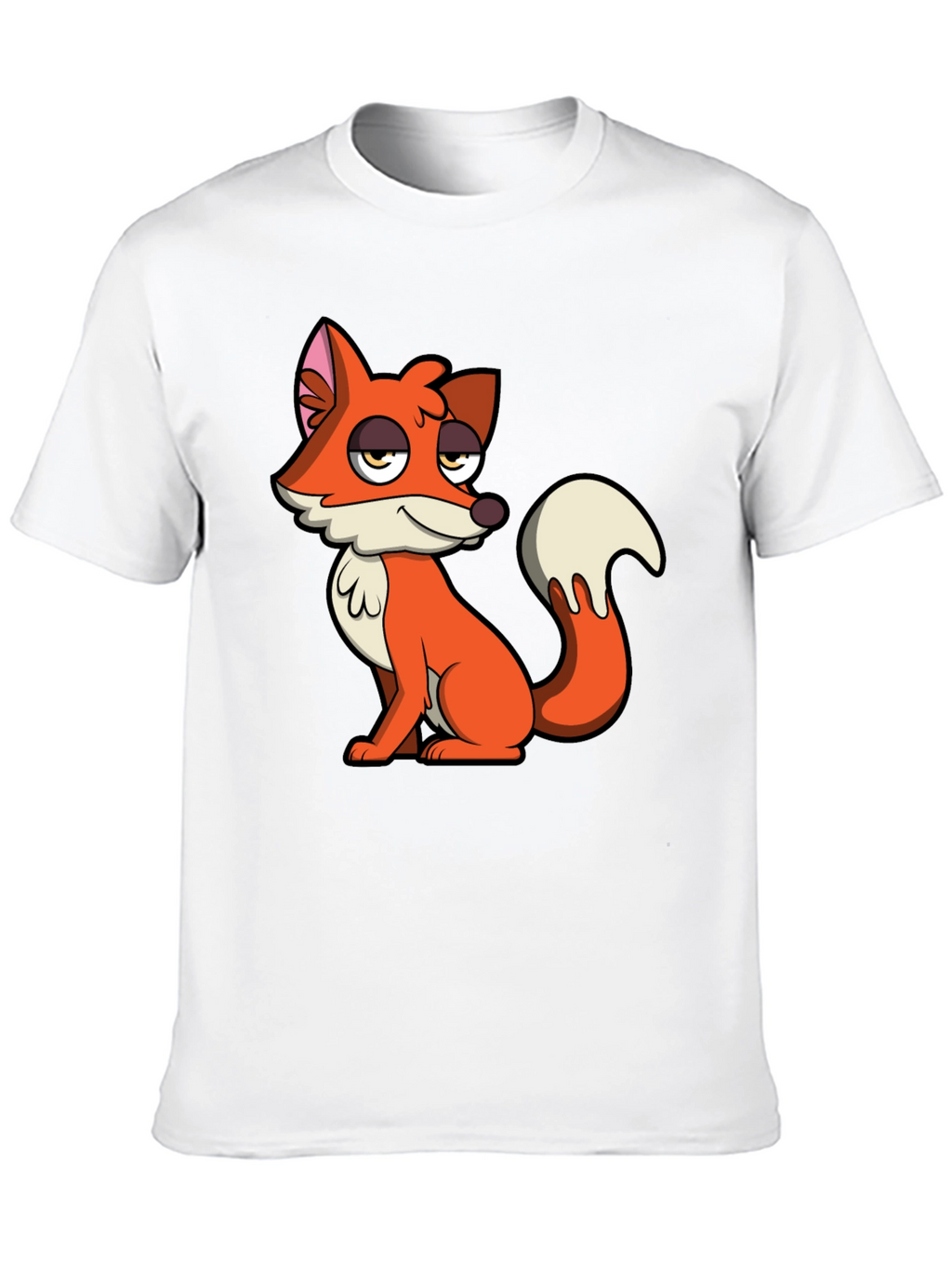 Cartoon Fox Graphic Tee - Casual Comfort