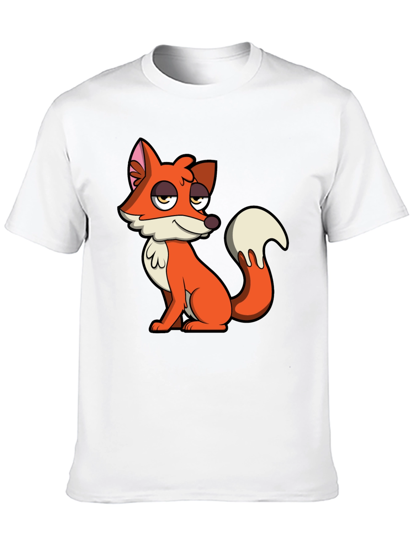 Cartoon Fox Graphic Tee - Casual Comfort