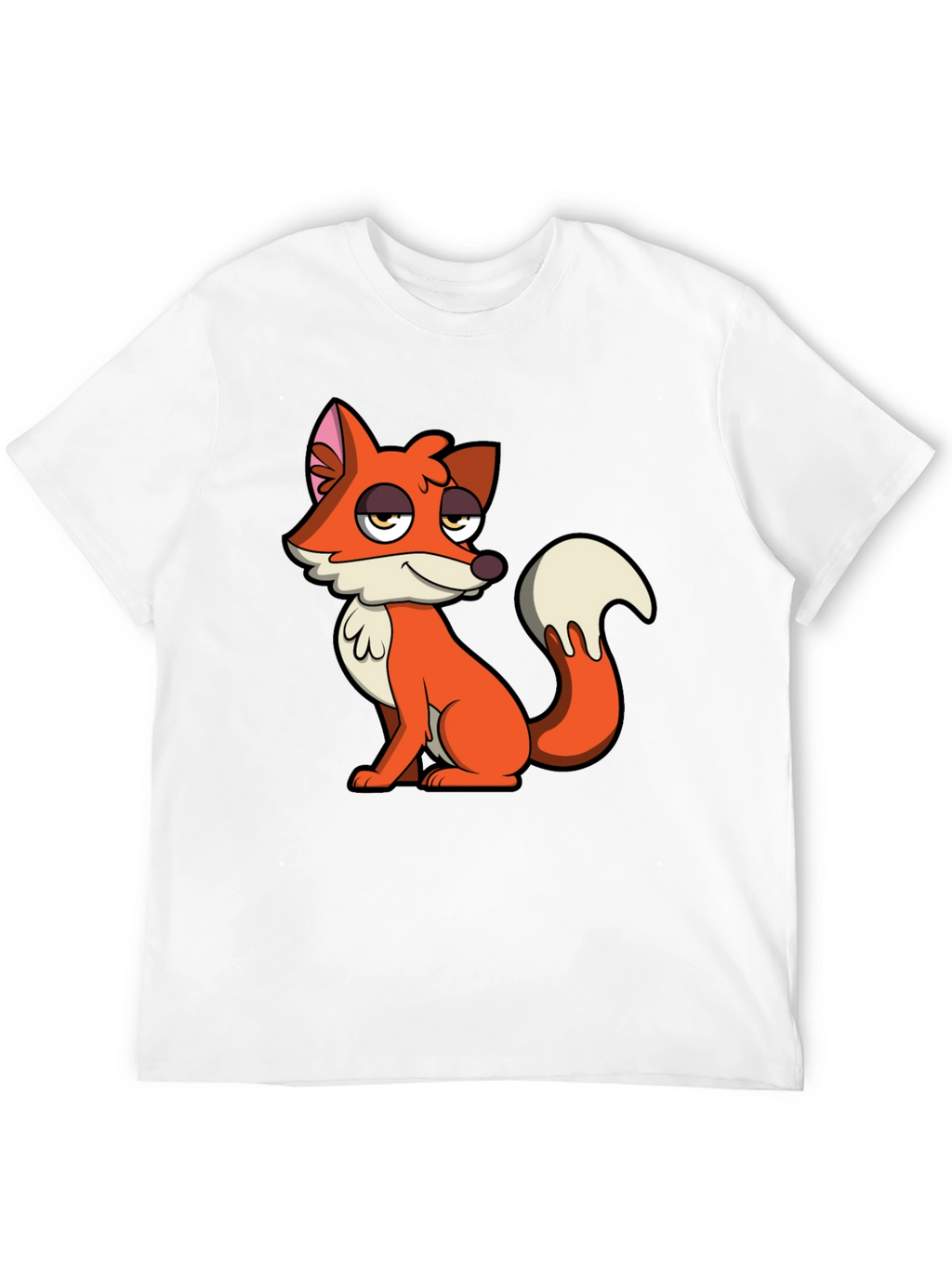 Cartoon Fox Graphic Tee - Casual Comfort
