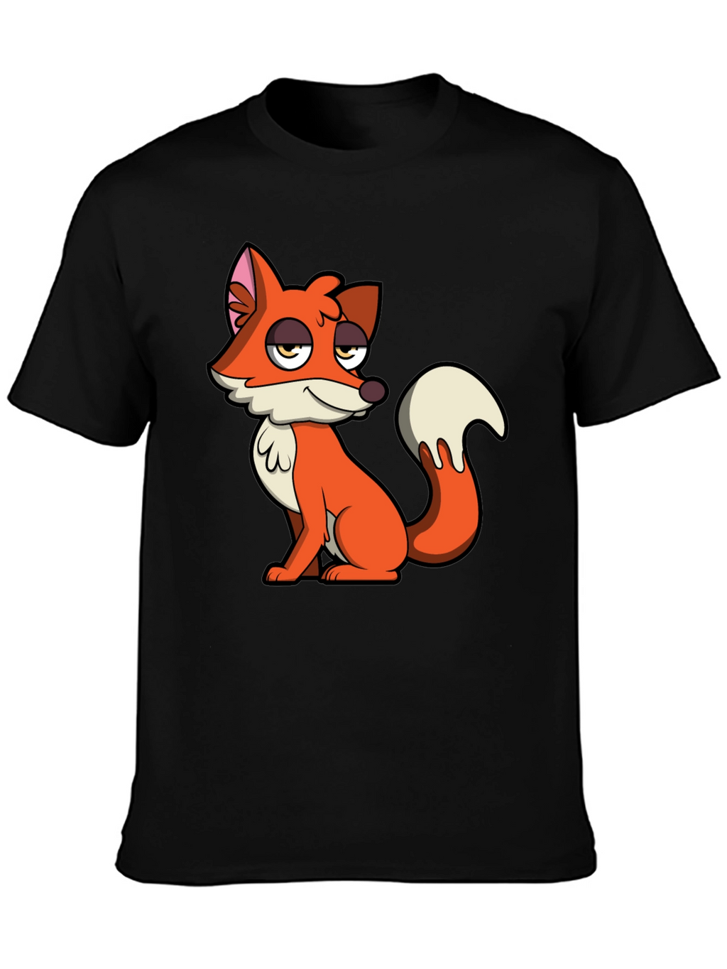 Cartoon Fox Graphic Tee - Casual Comfort
