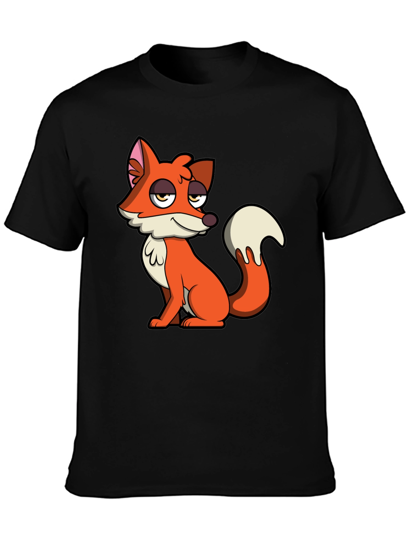 Cartoon Fox Graphic Tee - Casual Comfort