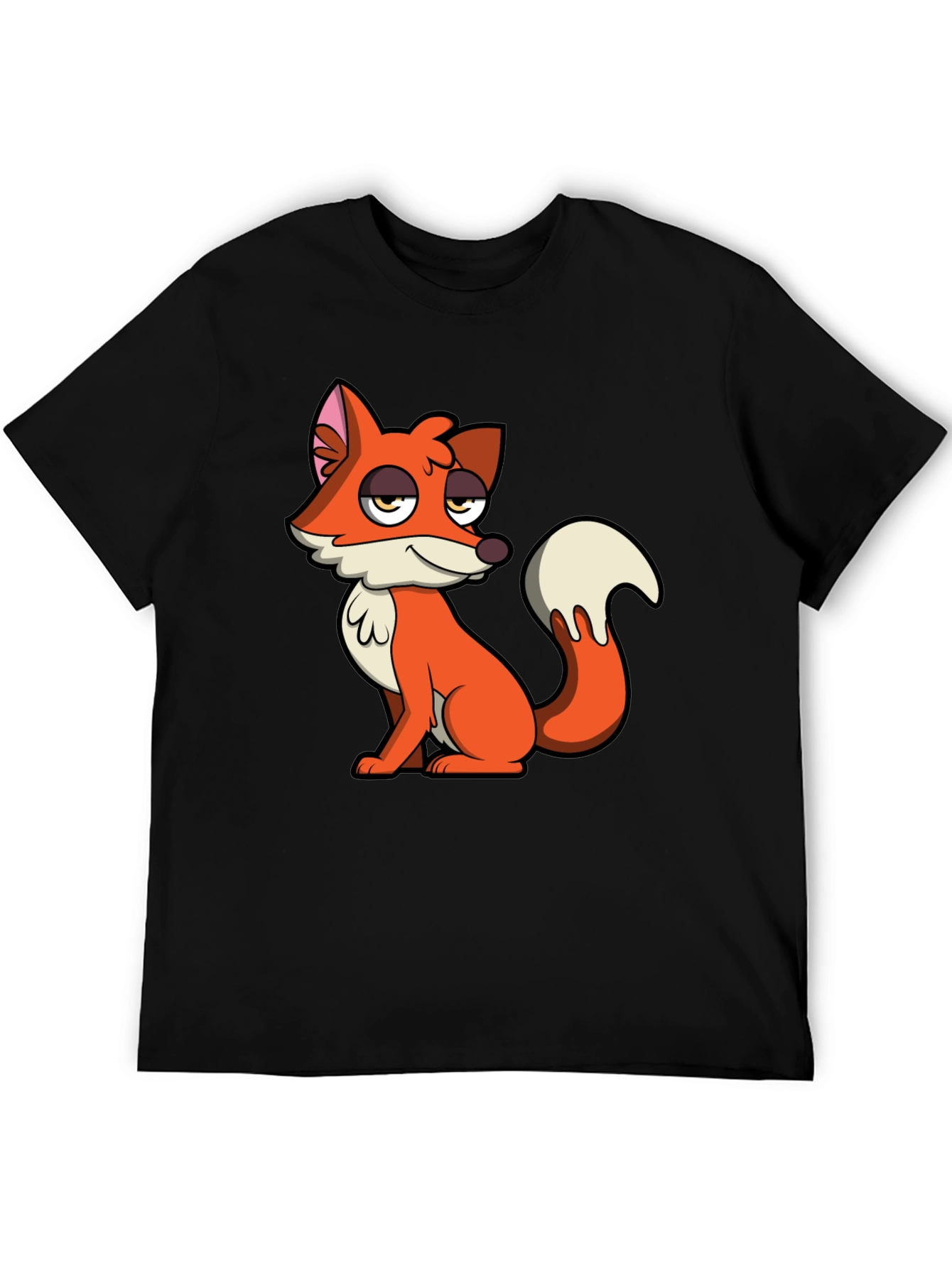 Cartoon Fox Graphic Tee - Casual Comfort