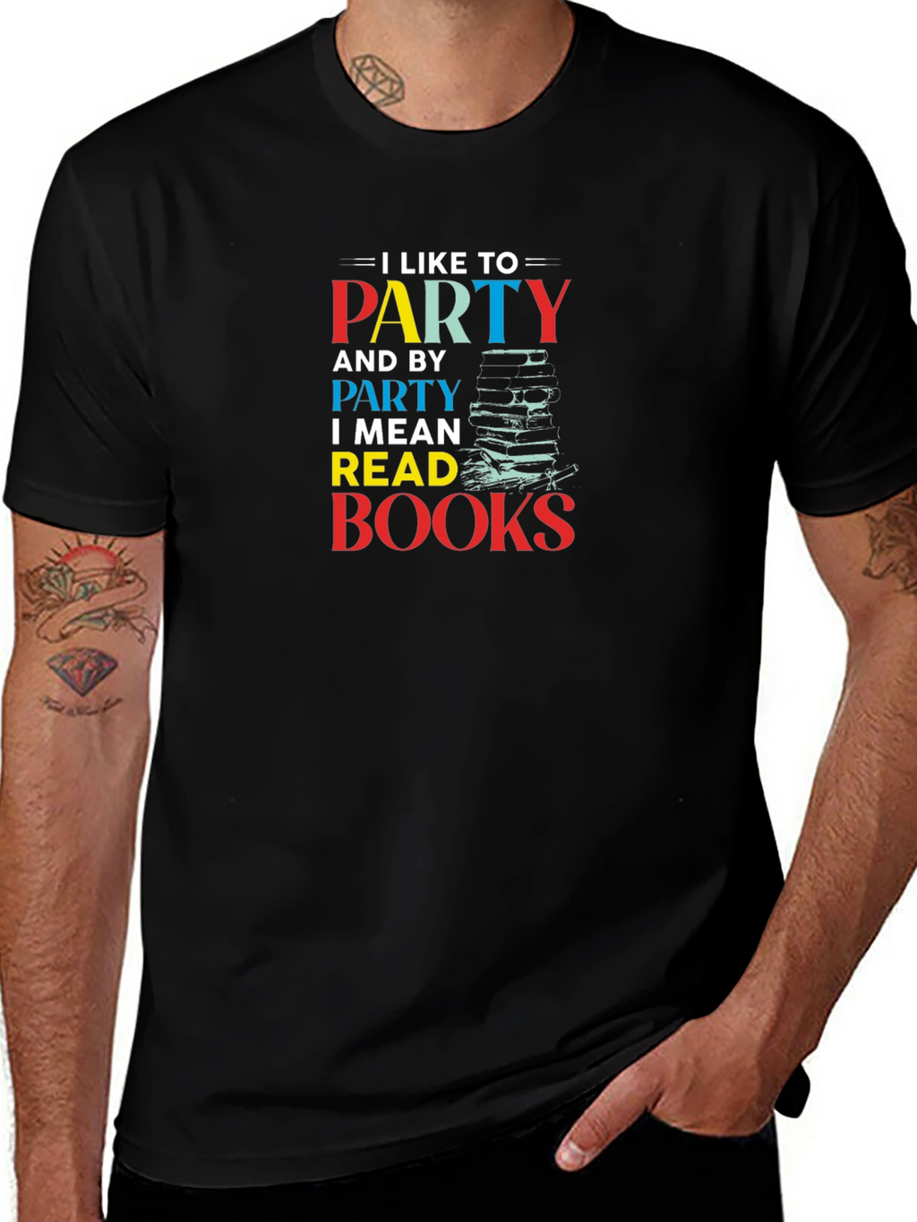 Party Read Books Graphic Tee - Book Lover Shirt