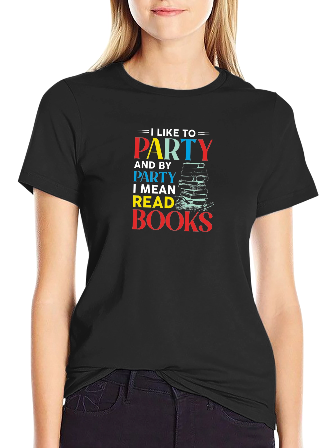 Party Read Books Graphic Tee - Book Lover Shirt