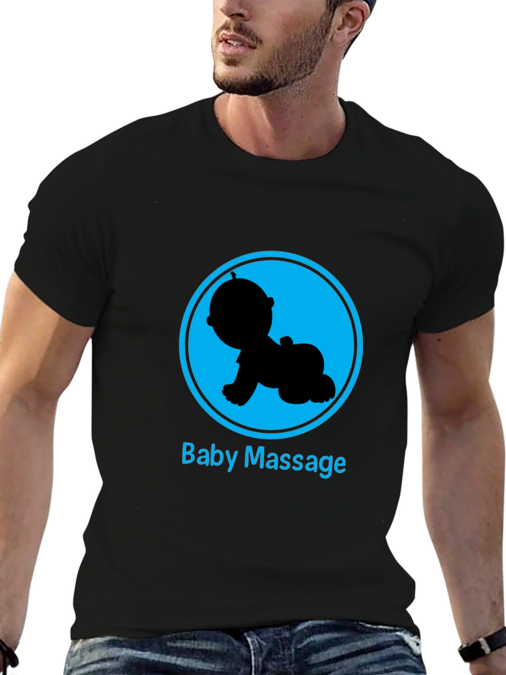 Baby Massage T-Shirt - Unisex Black Tee