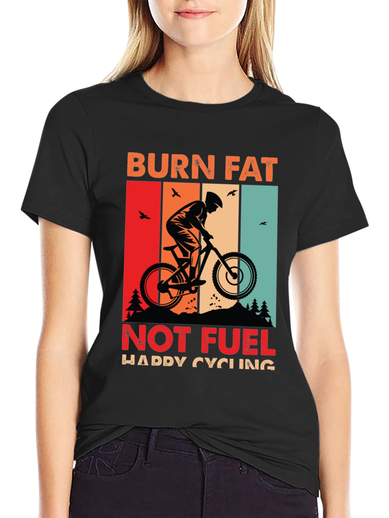 Burn Fat Not Fuel Cycling T-Shirt