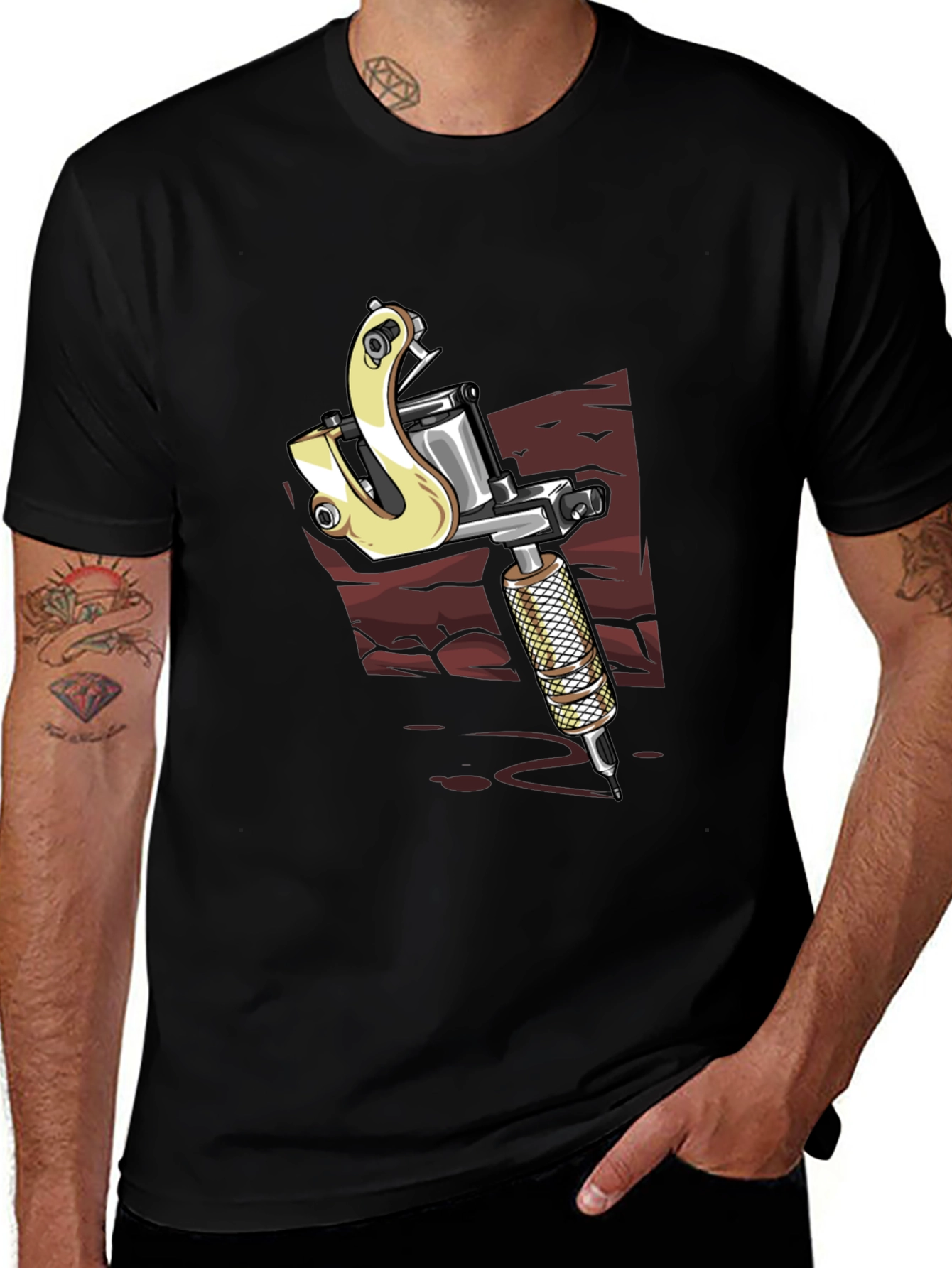 Tattoo Machine Graphic Tee - Black