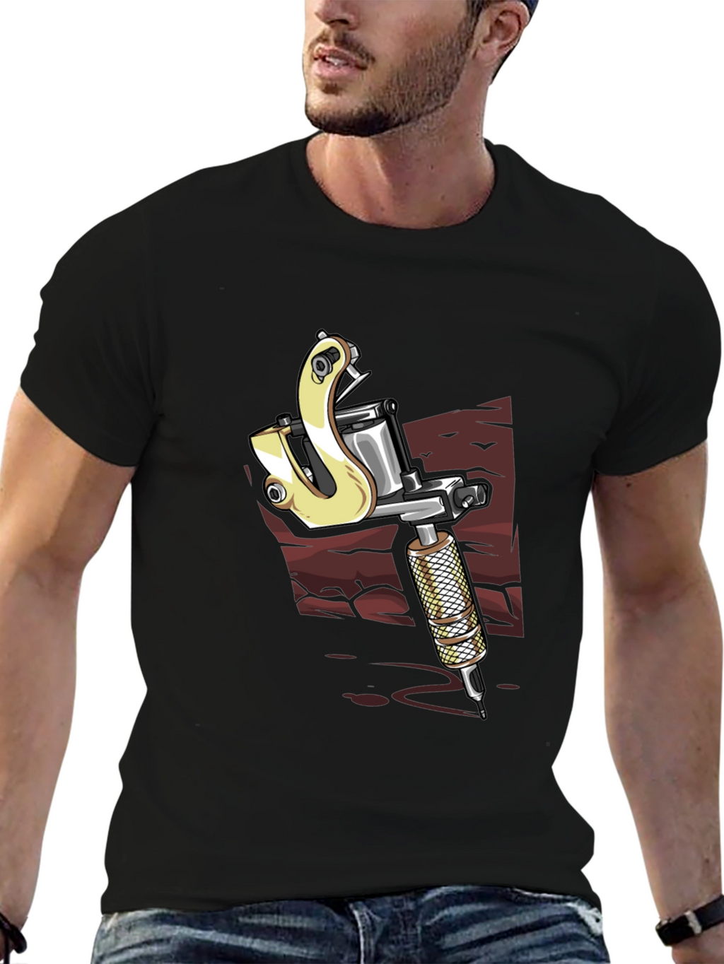 Tattoo Machine Graphic Tee - Black