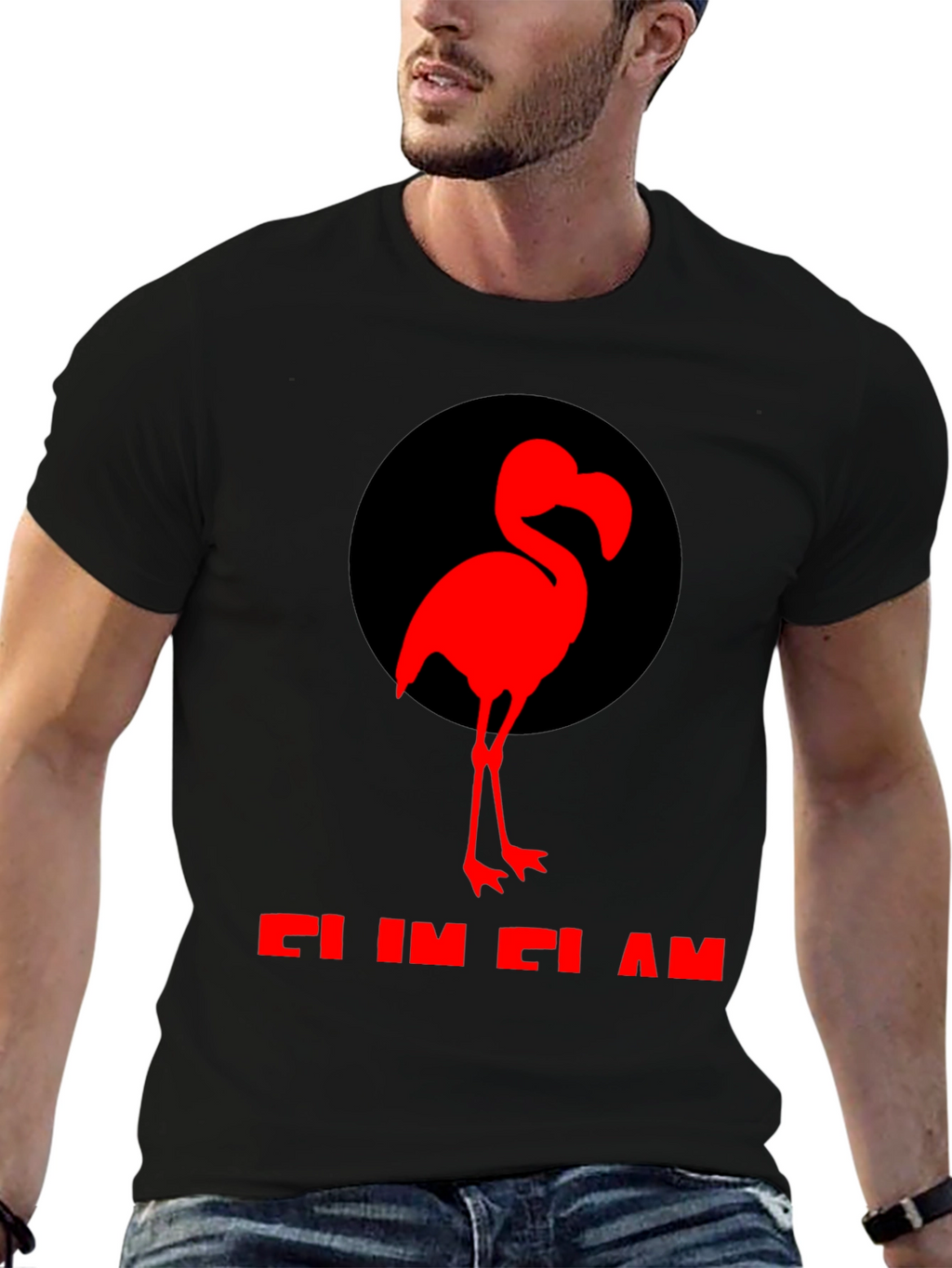 Flamingo Graphic Tee - Black
