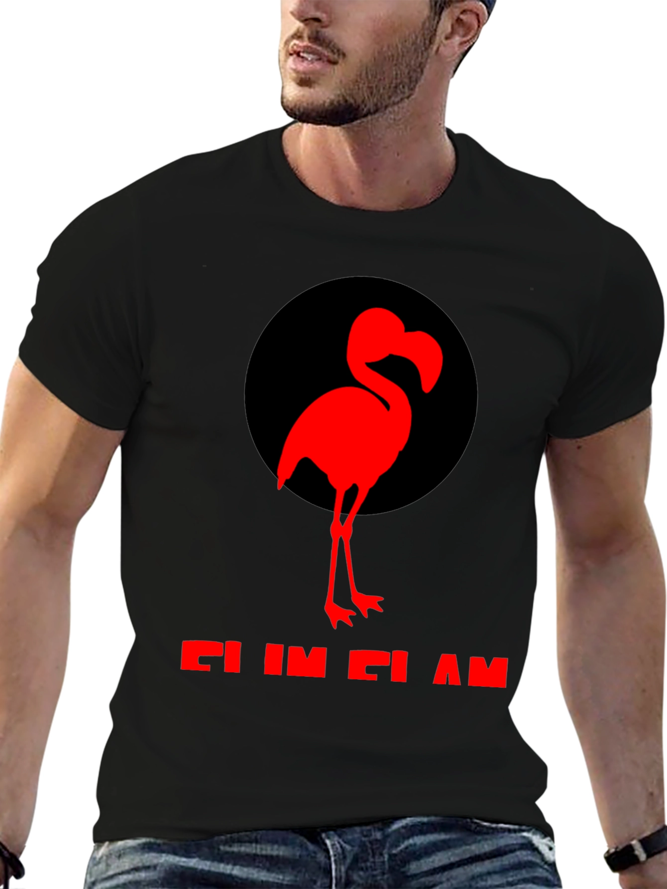 Flamingo Graphic Tee - Black