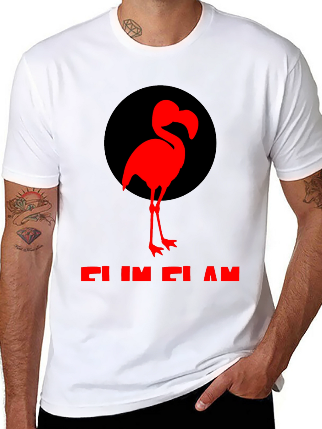 Flamingo Graphic Tee - Black