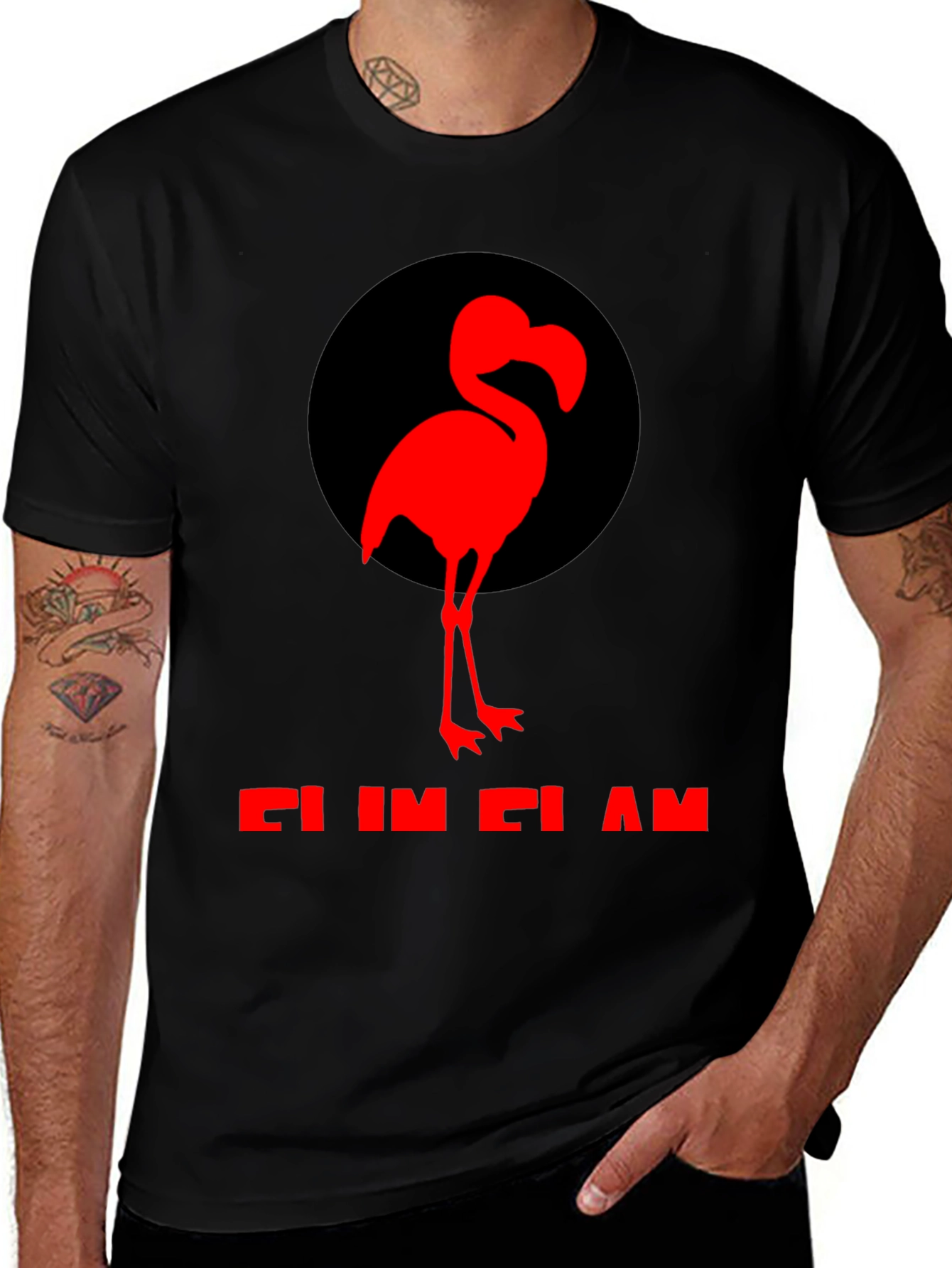 Flamingo Graphic Tee - Black