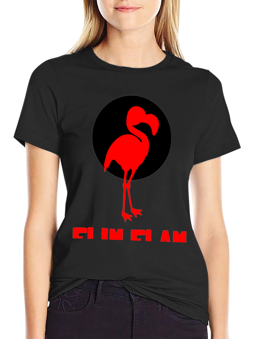 Flamingo Graphic Tee - Black