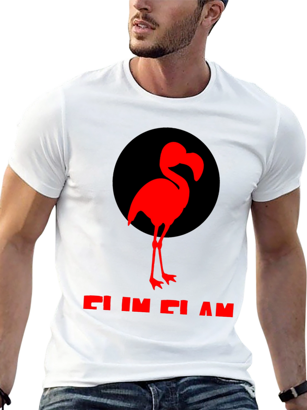 Flamingo Graphic Tee - Black