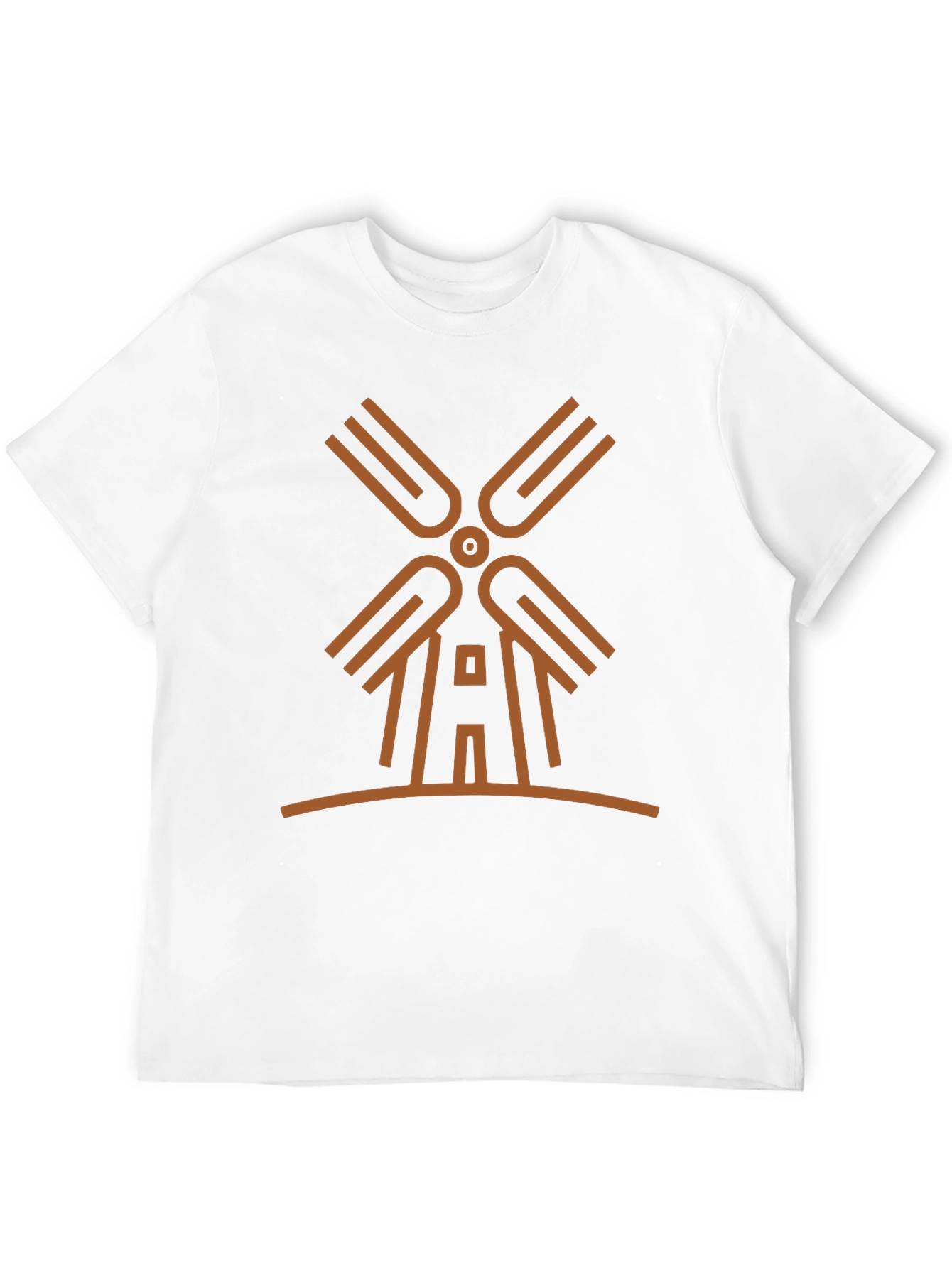 Modern Windmill Graphic Tee - Black Cotton Blend