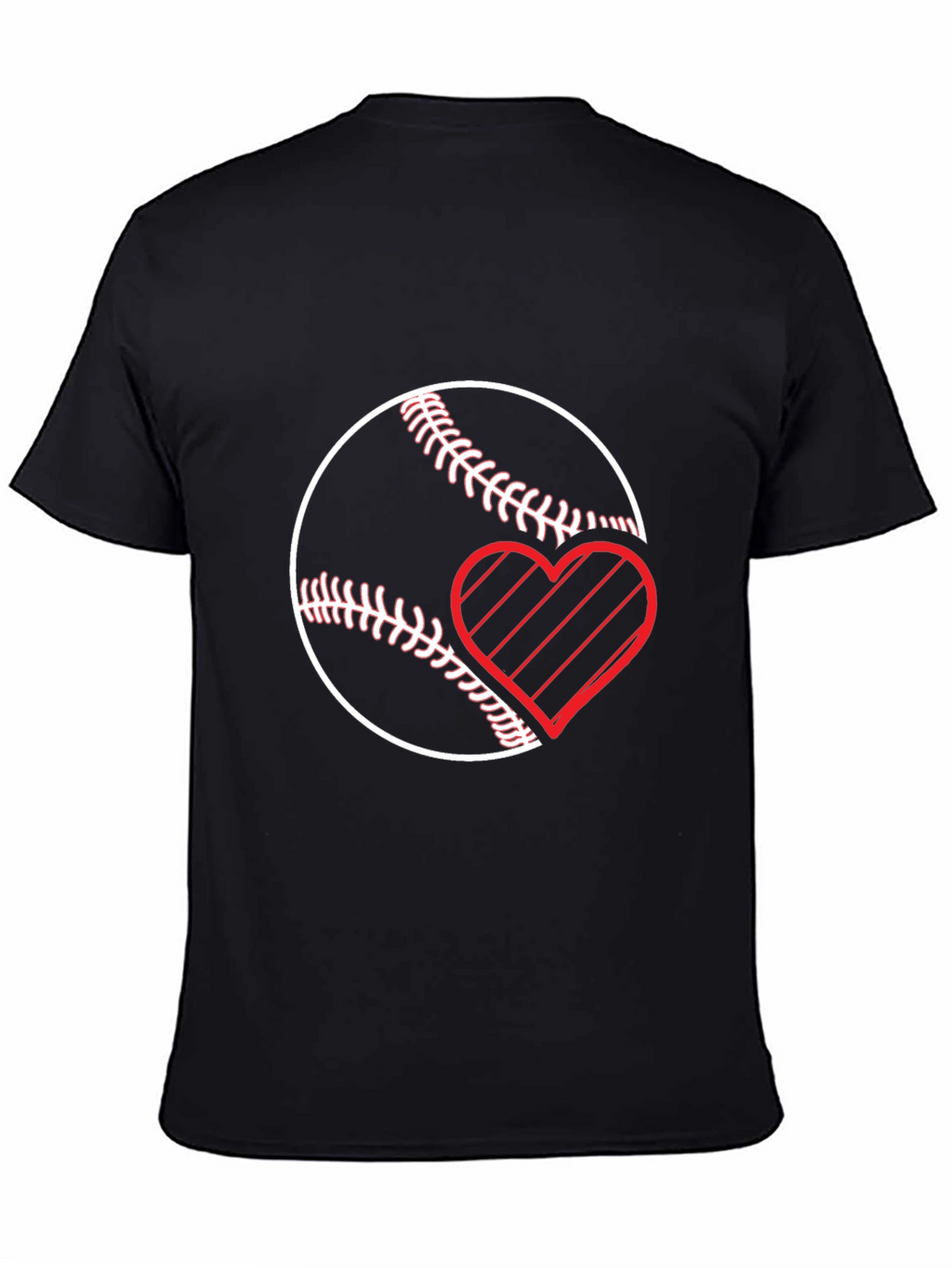 Baseball Heart T-Shirt - Black