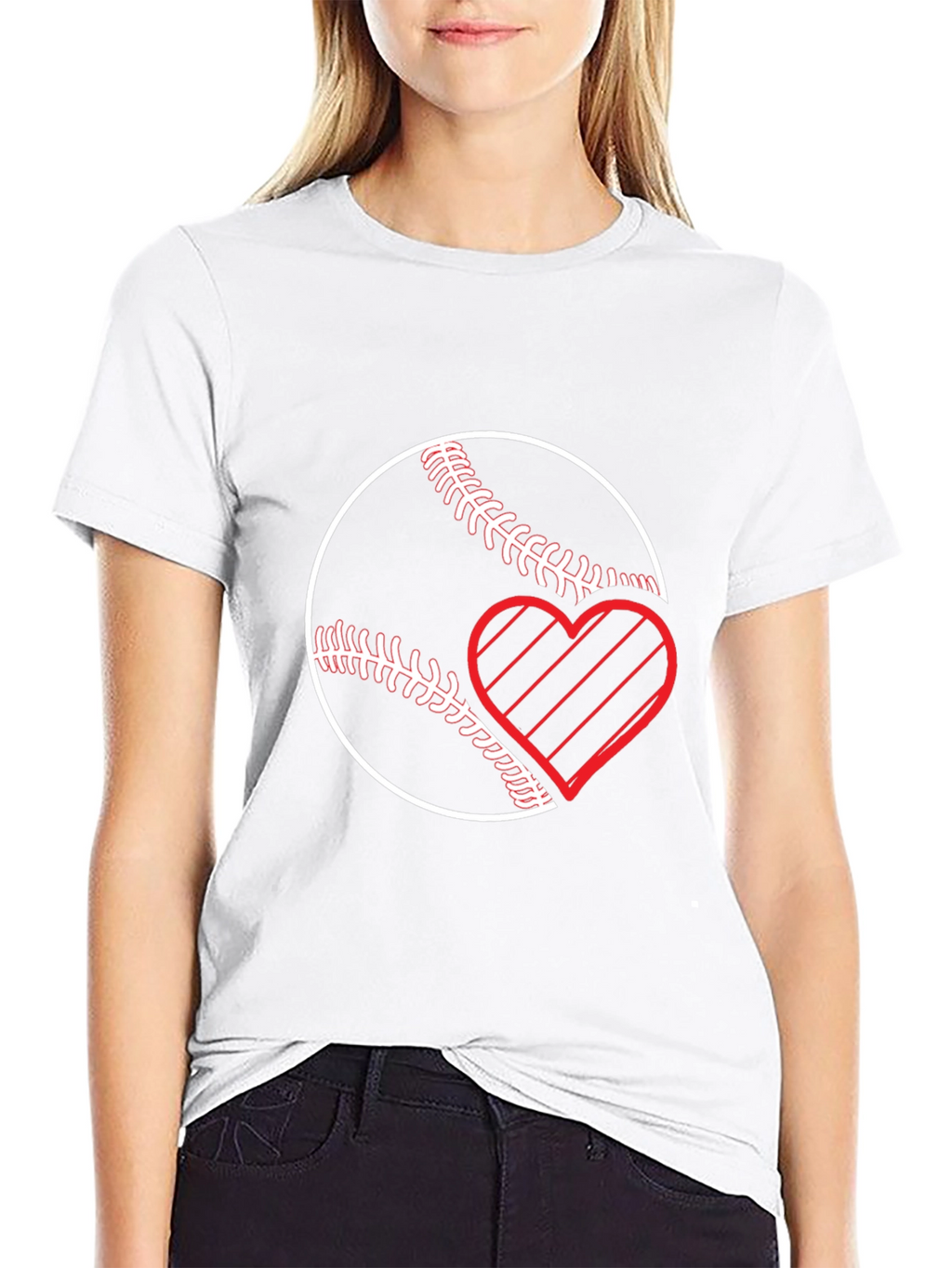 Baseball Heart T-Shirt - Black