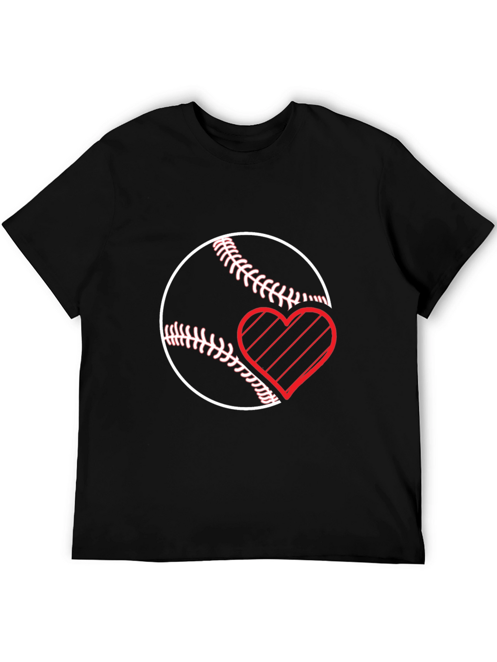 Baseball Heart T-Shirt - Black