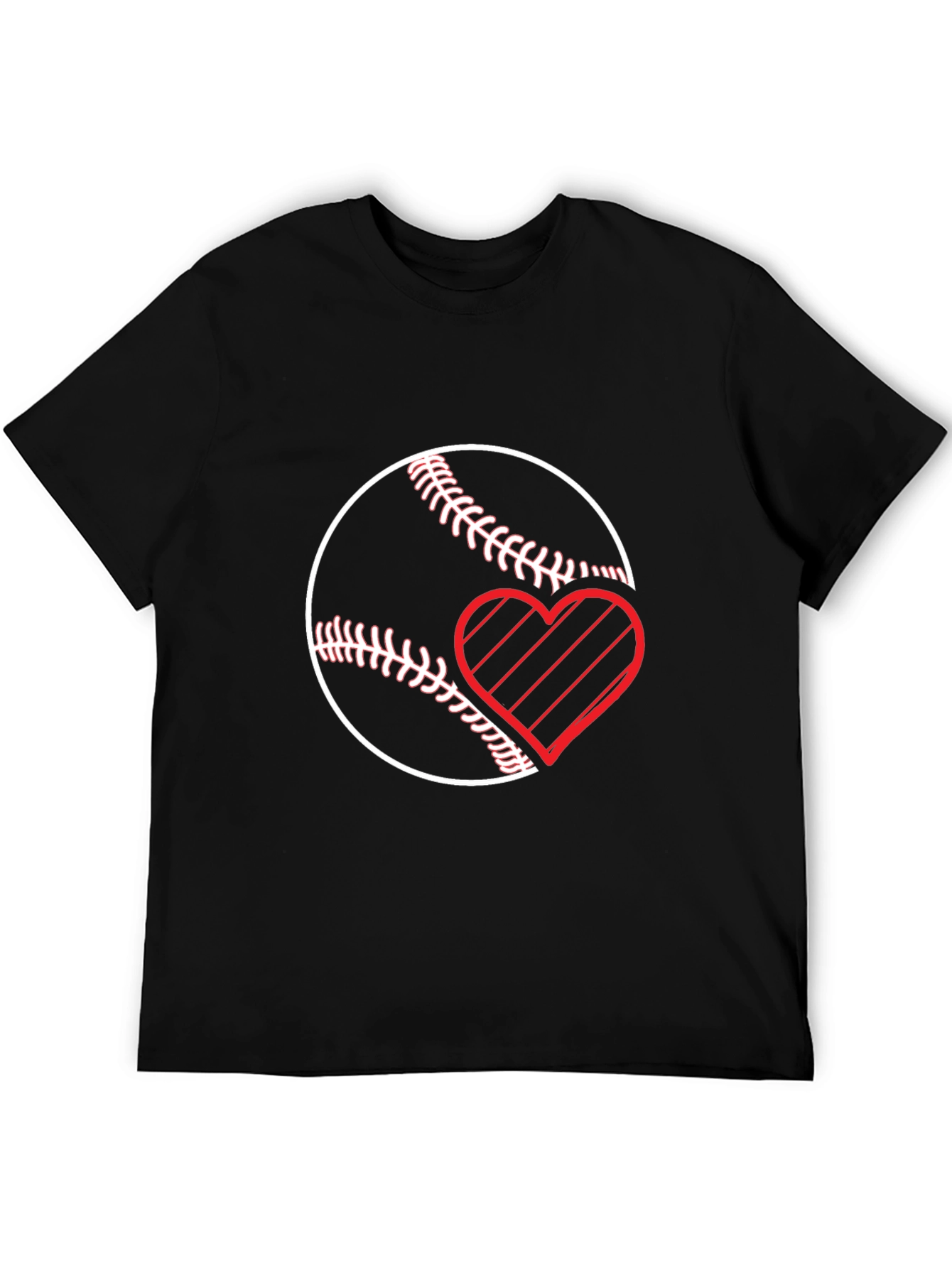 Baseball Heart T-Shirt - Black