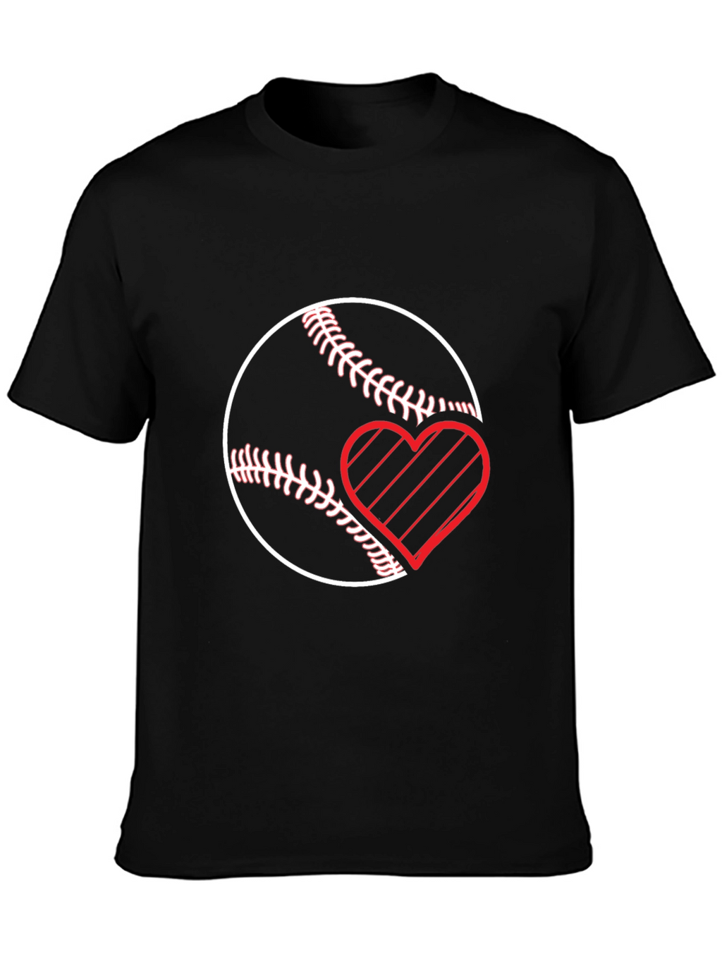 Baseball Heart T-Shirt - Black