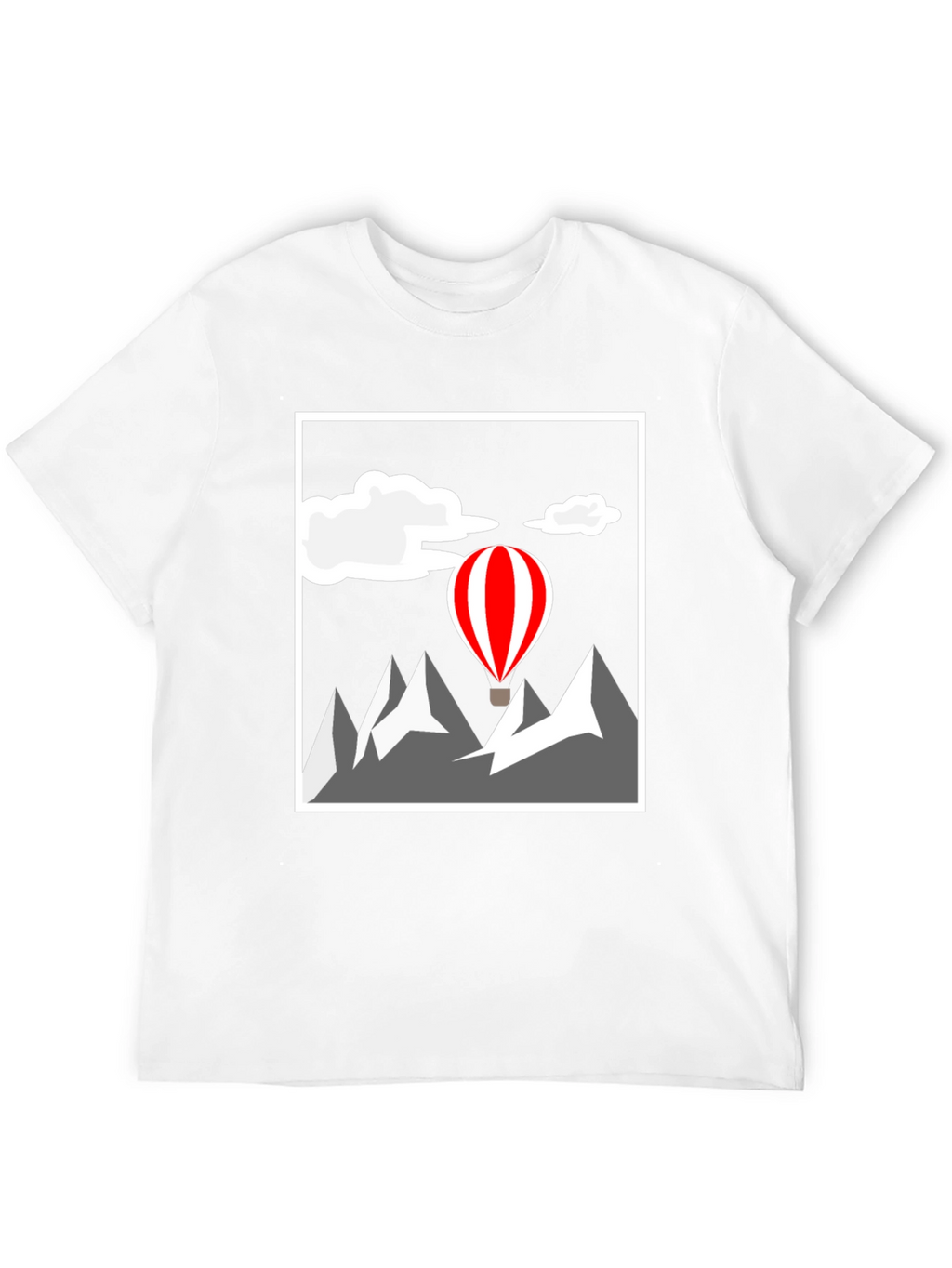 Mountain Adventure Graphic Tee - Hot Air Balloon Design