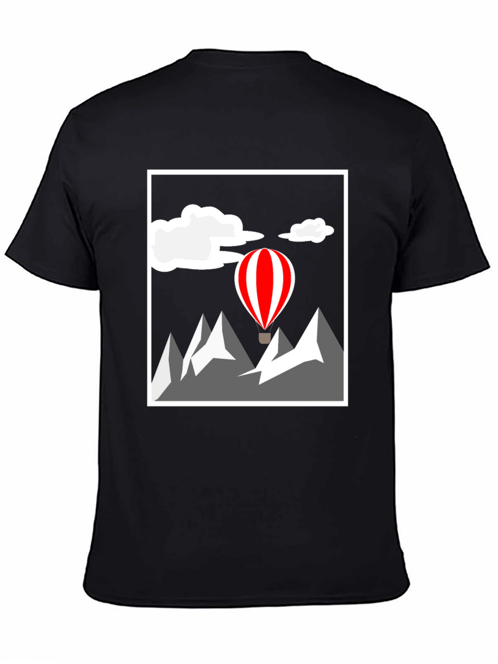 Mountain Adventure Graphic Tee - Hot Air Balloon Design