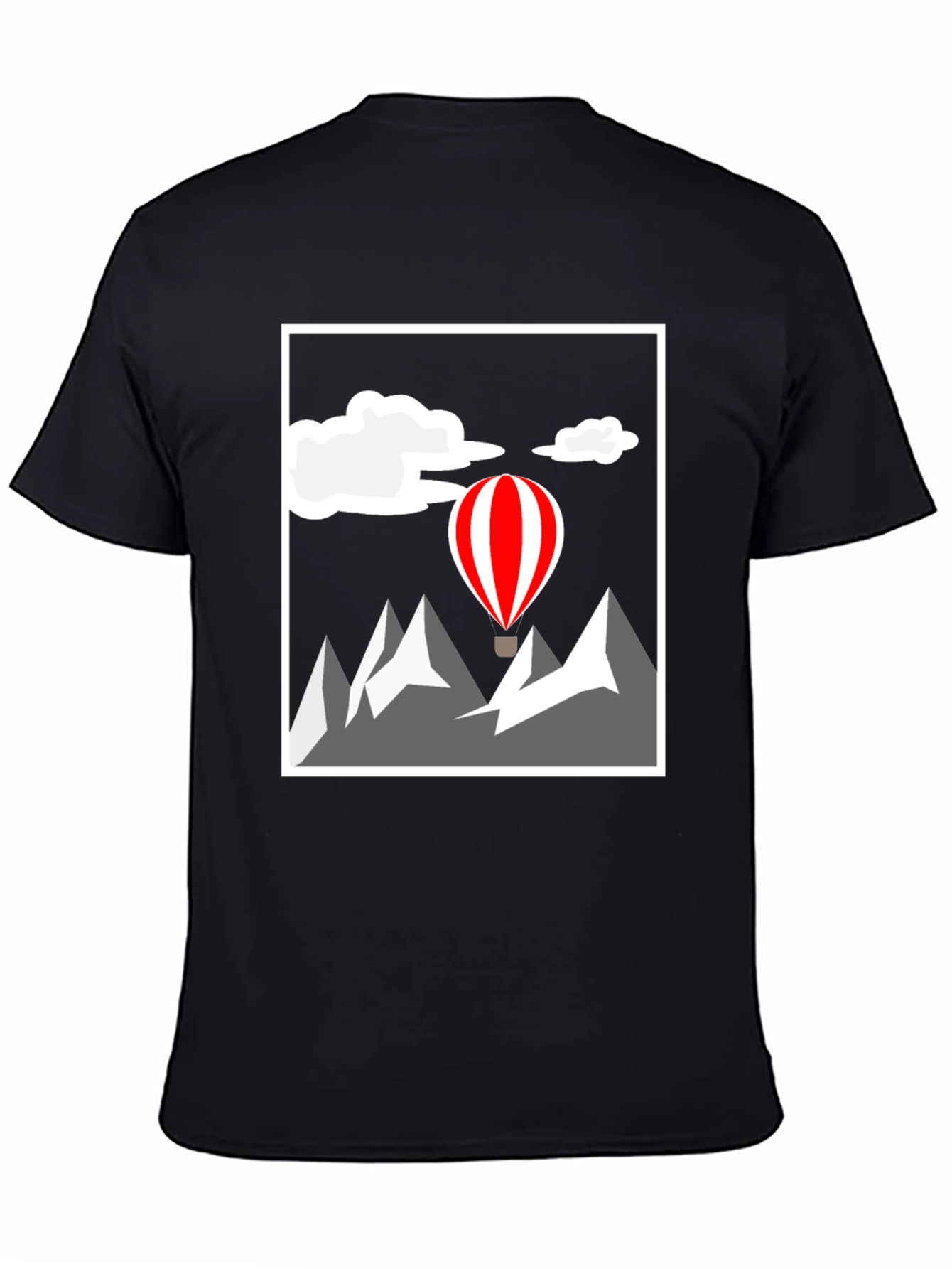 Mountain Adventure Graphic Tee - Hot Air Balloon Design